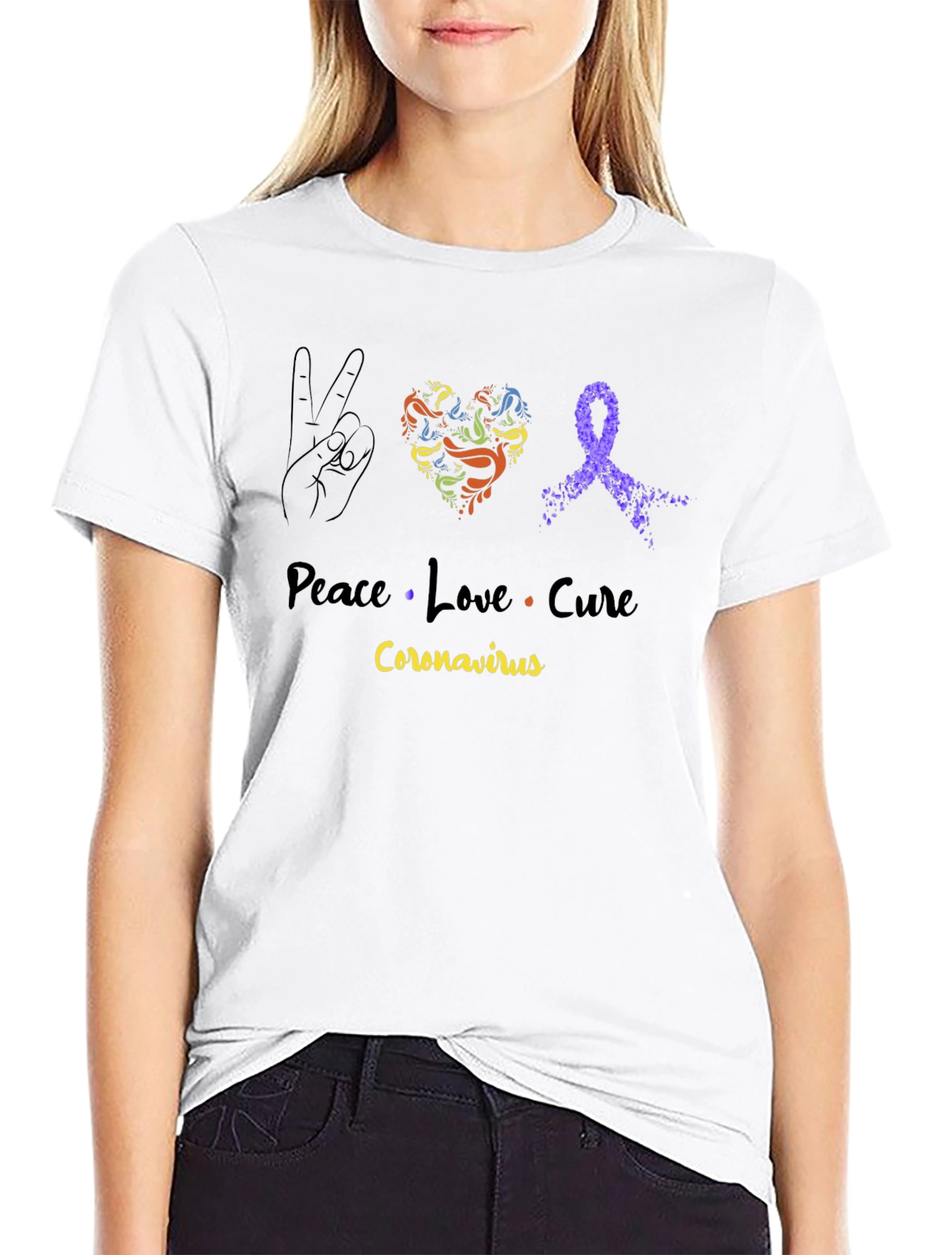Peace Love Cure Coronavirus T-Shirt