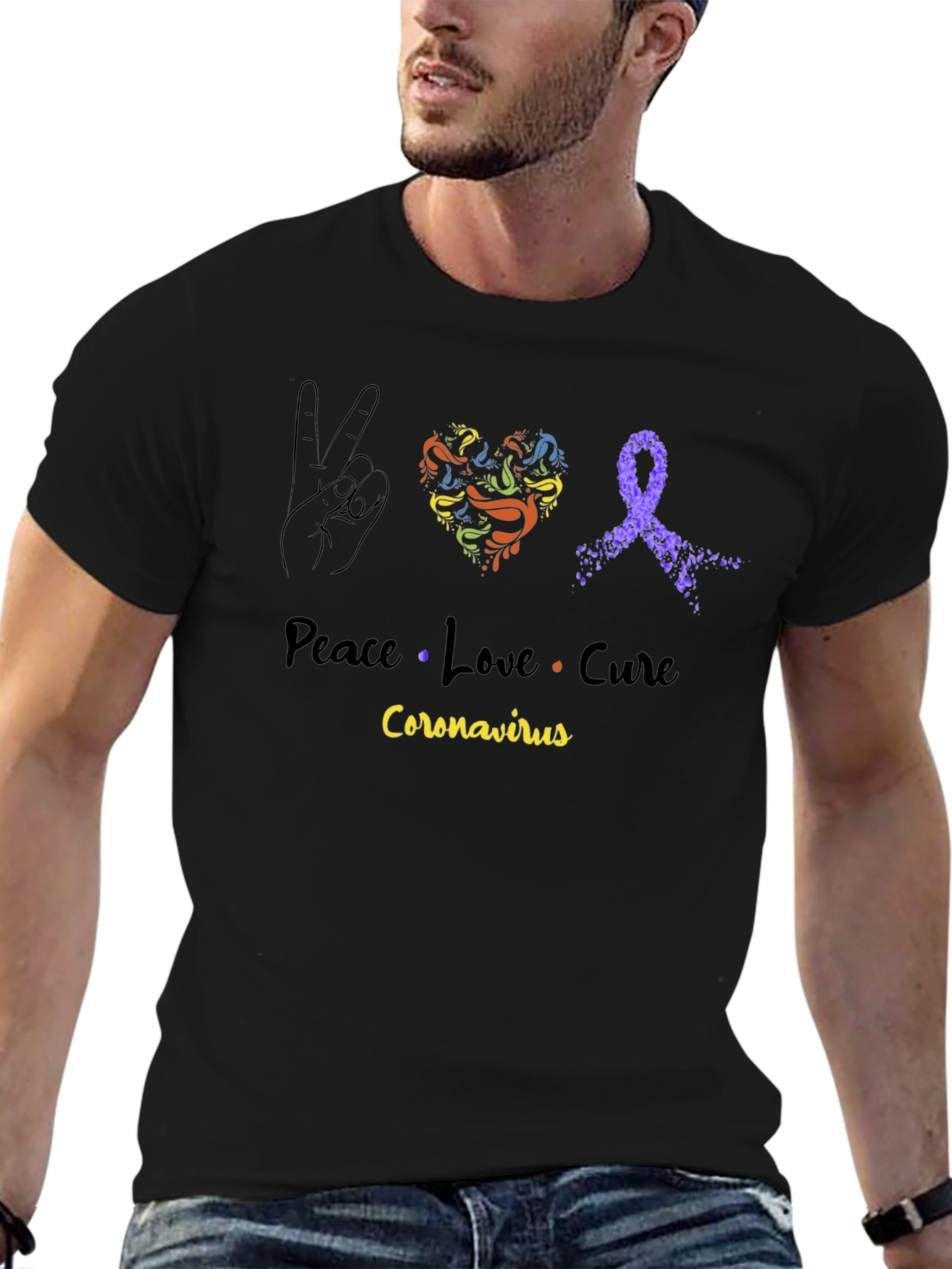 Peace Love Cure Coronavirus T-Shirt