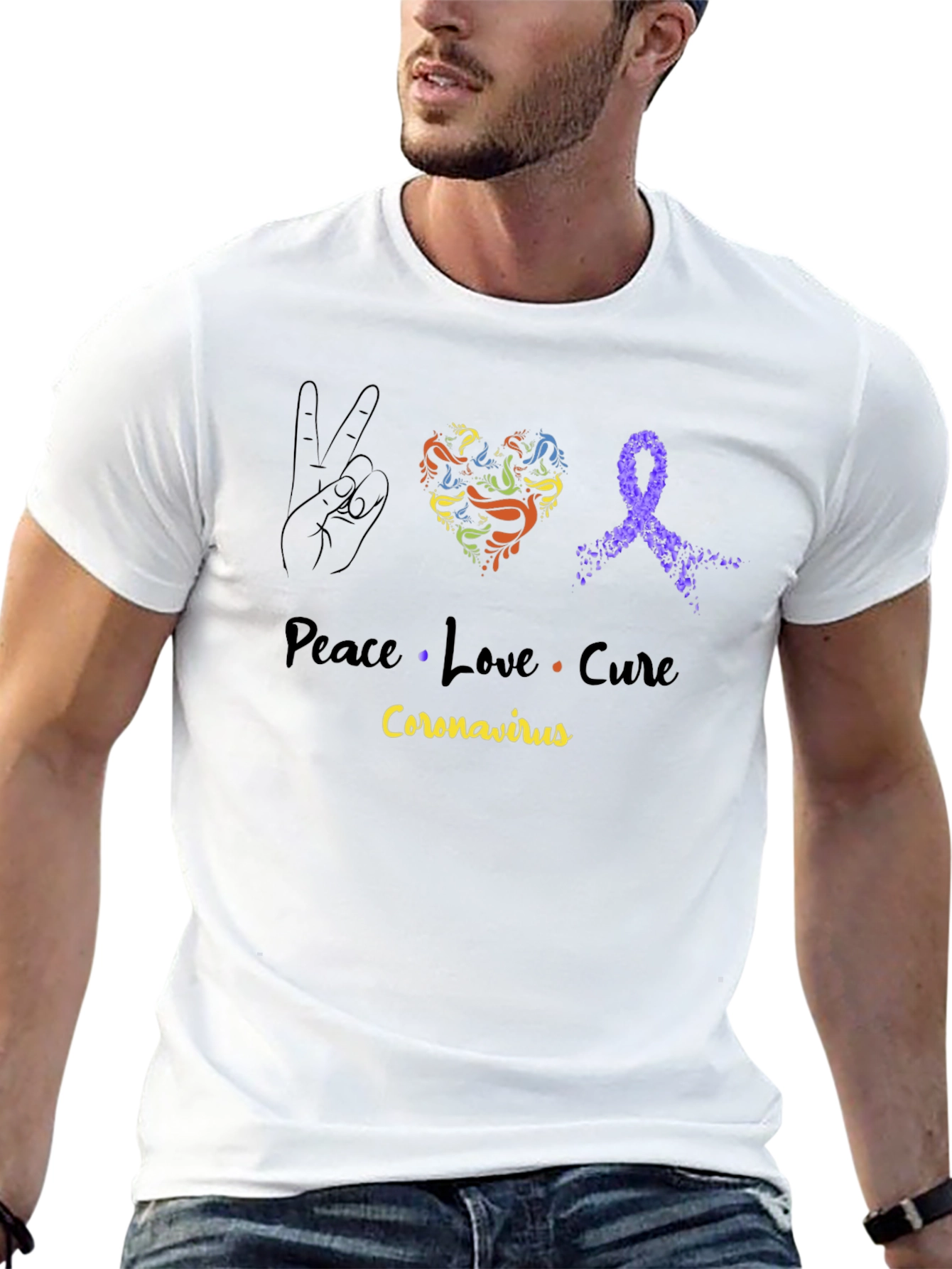 Peace Love Cure Coronavirus T-Shirt