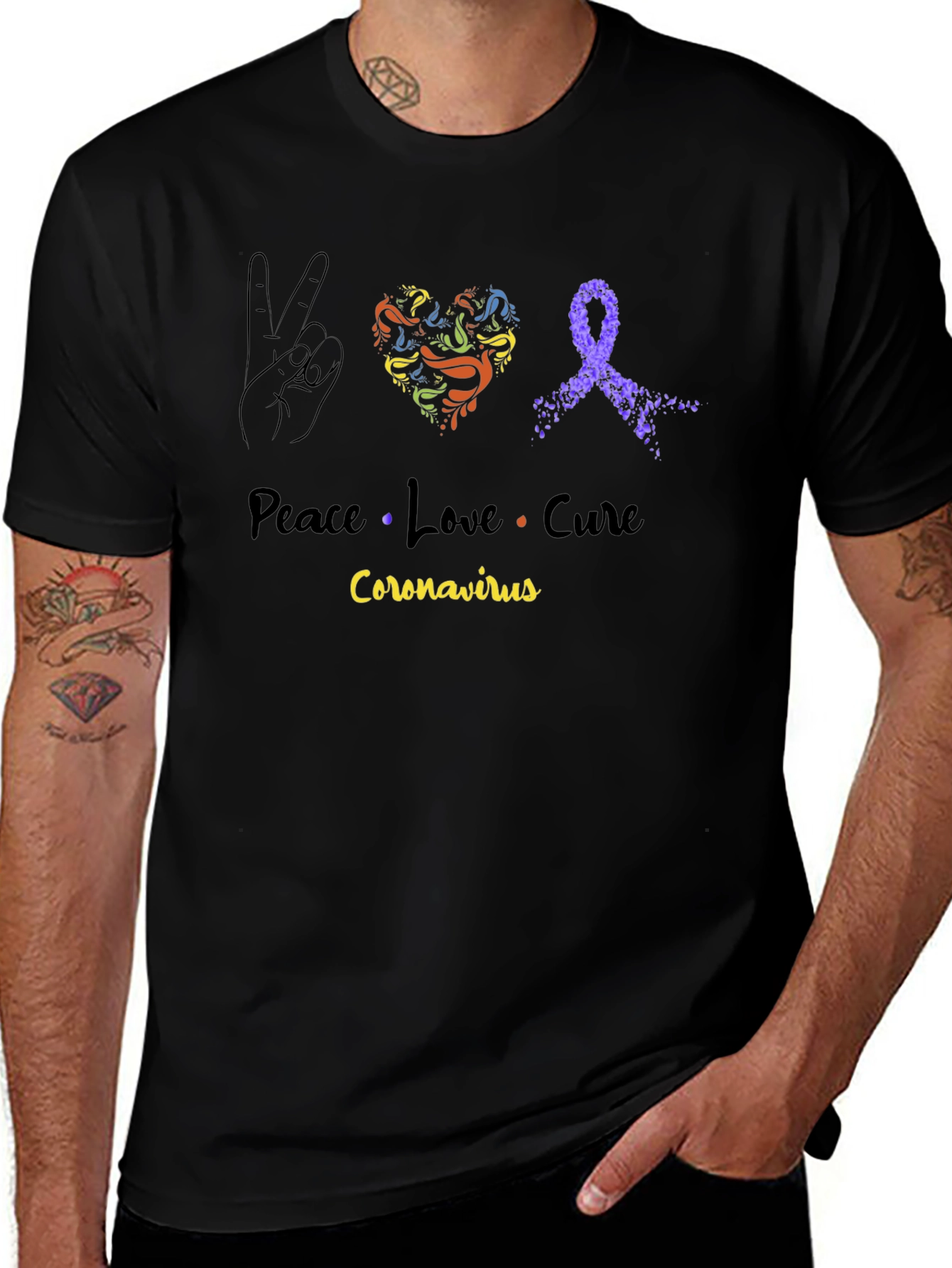 Peace Love Cure Coronavirus T-Shirt