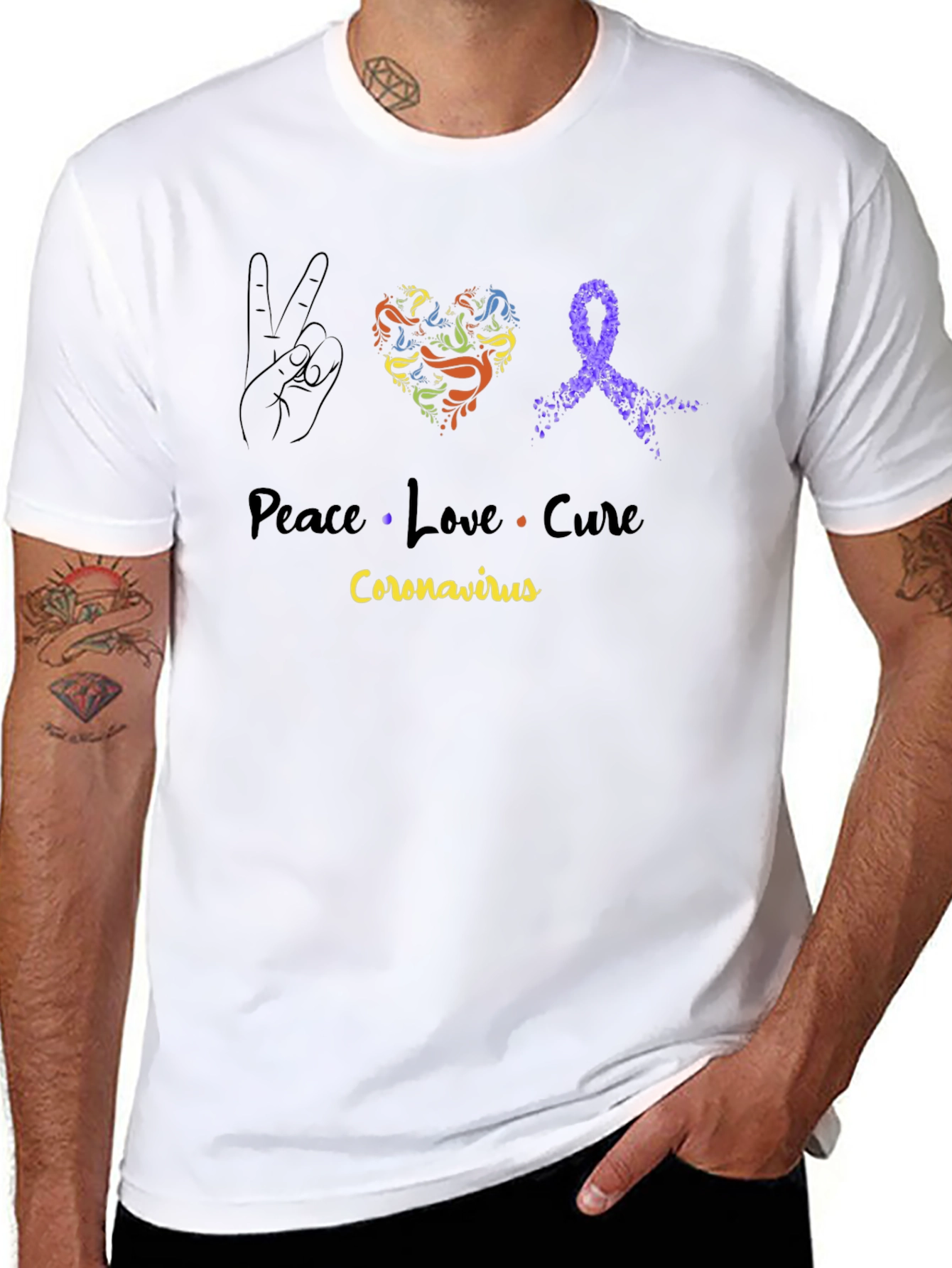 Peace Love Cure Coronavirus T-Shirt