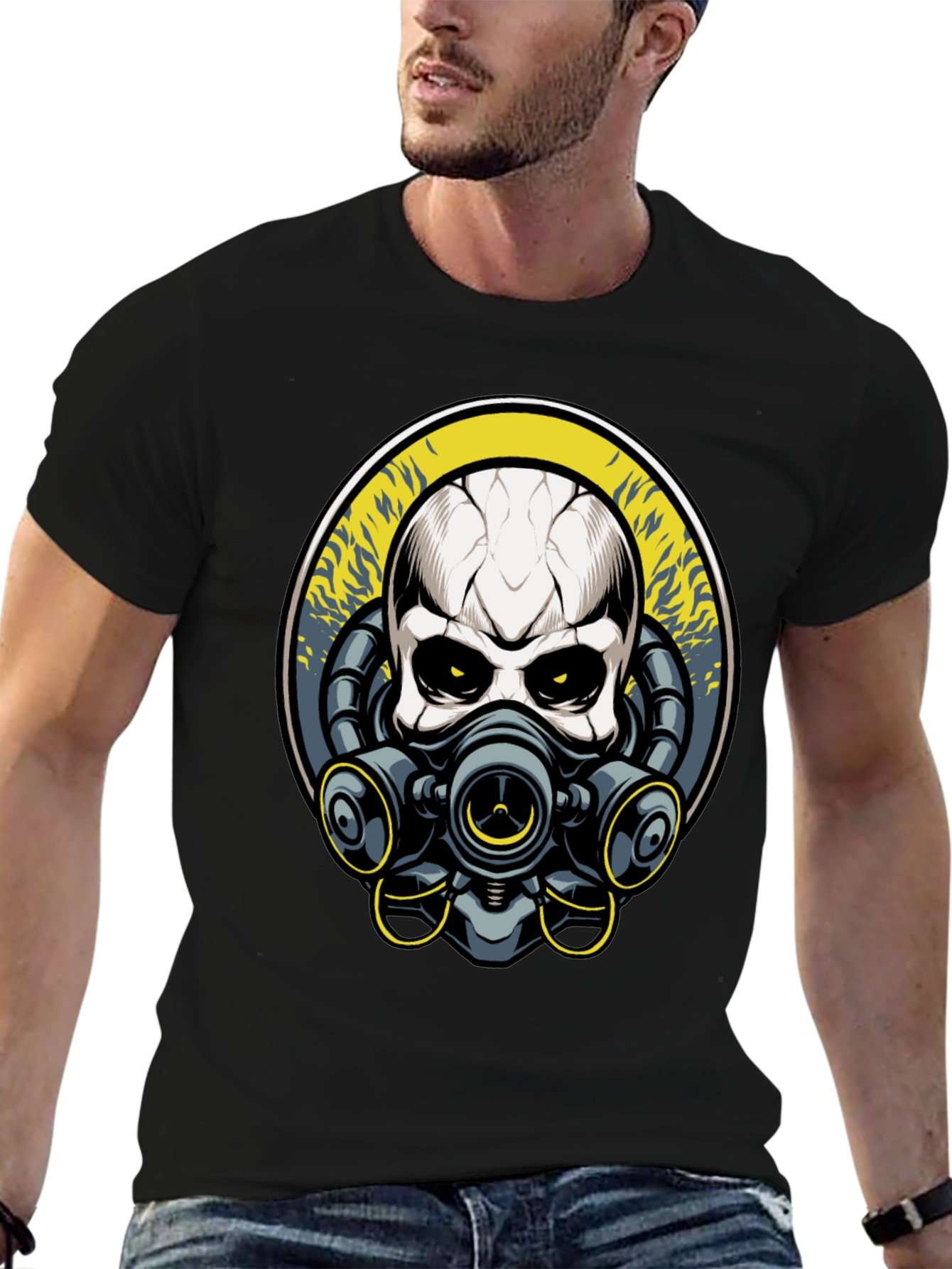 Skull Gas Mask Graphic T-Shirt - Unique Design