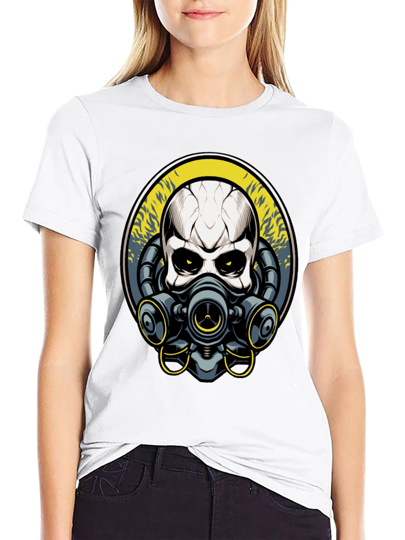 Skull Gas Mask Graphic T-Shirt - Unique Design