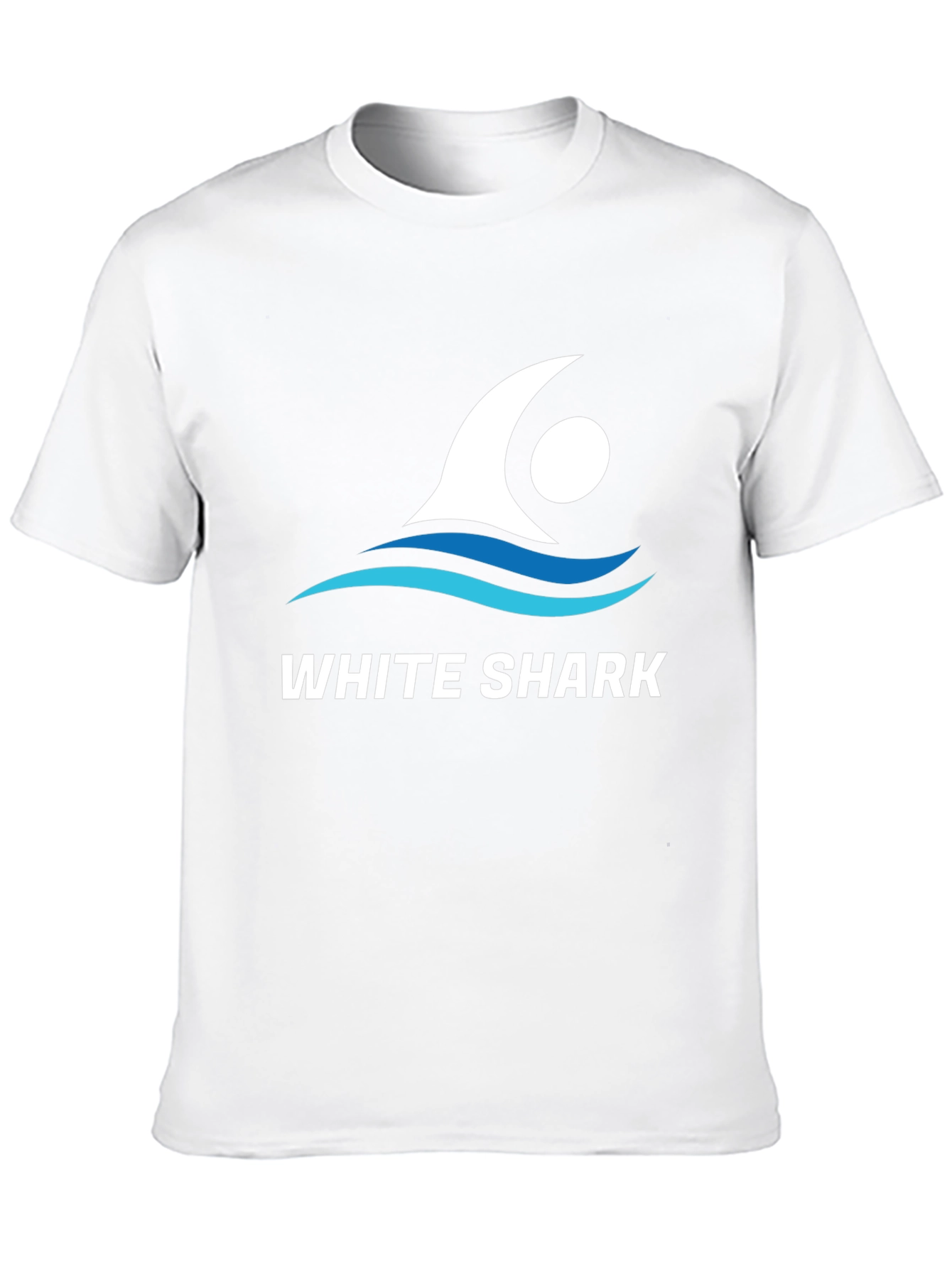 White Shark Graphic Tee - Stylish Crew Neck T-Shirt