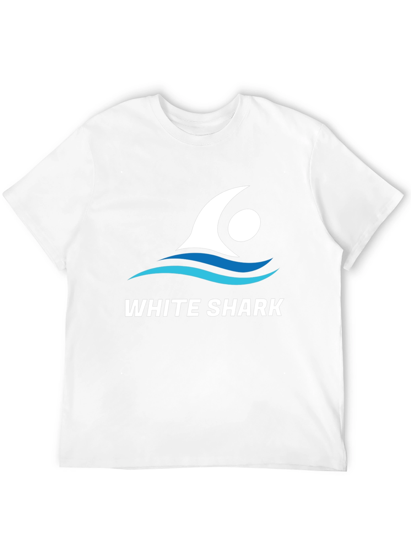 White Shark Graphic Tee - Stylish Crew Neck T-Shirt