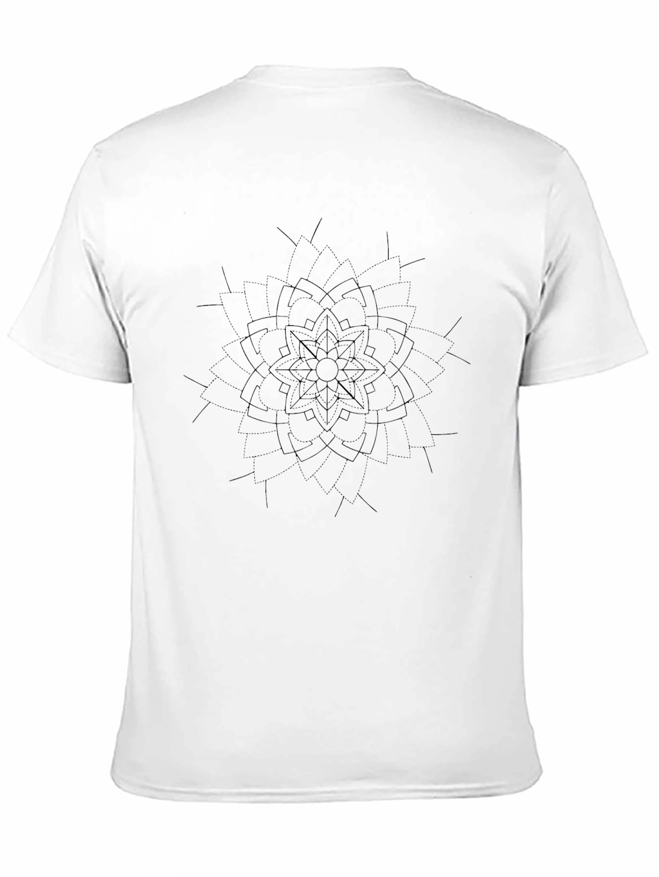 Mens Black T-Shirt with Mandala-Style Print