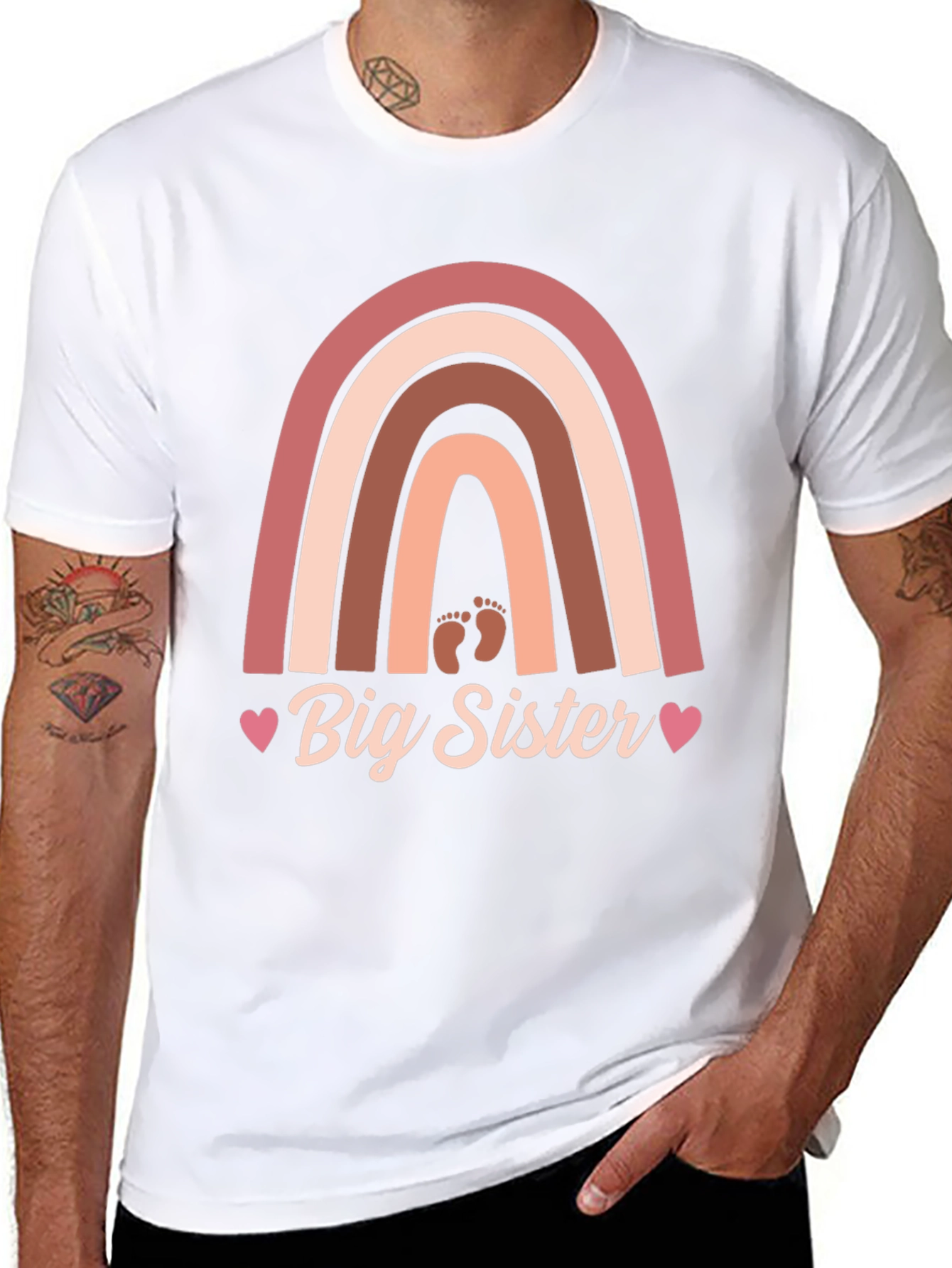 Big Sister Rainbow Graphic Tee