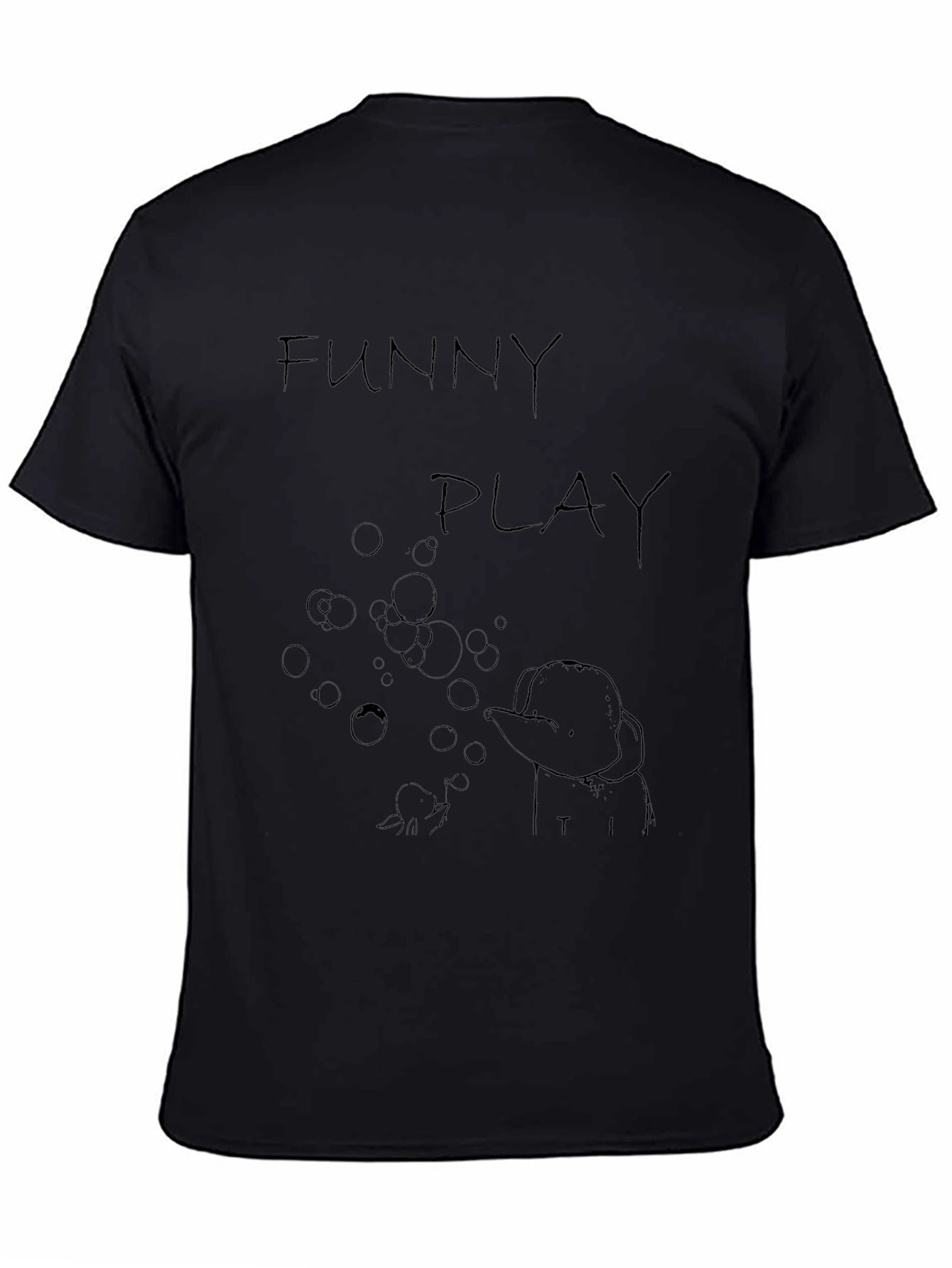 Funny Play Graphic T-Shirt - Black Casual Tee