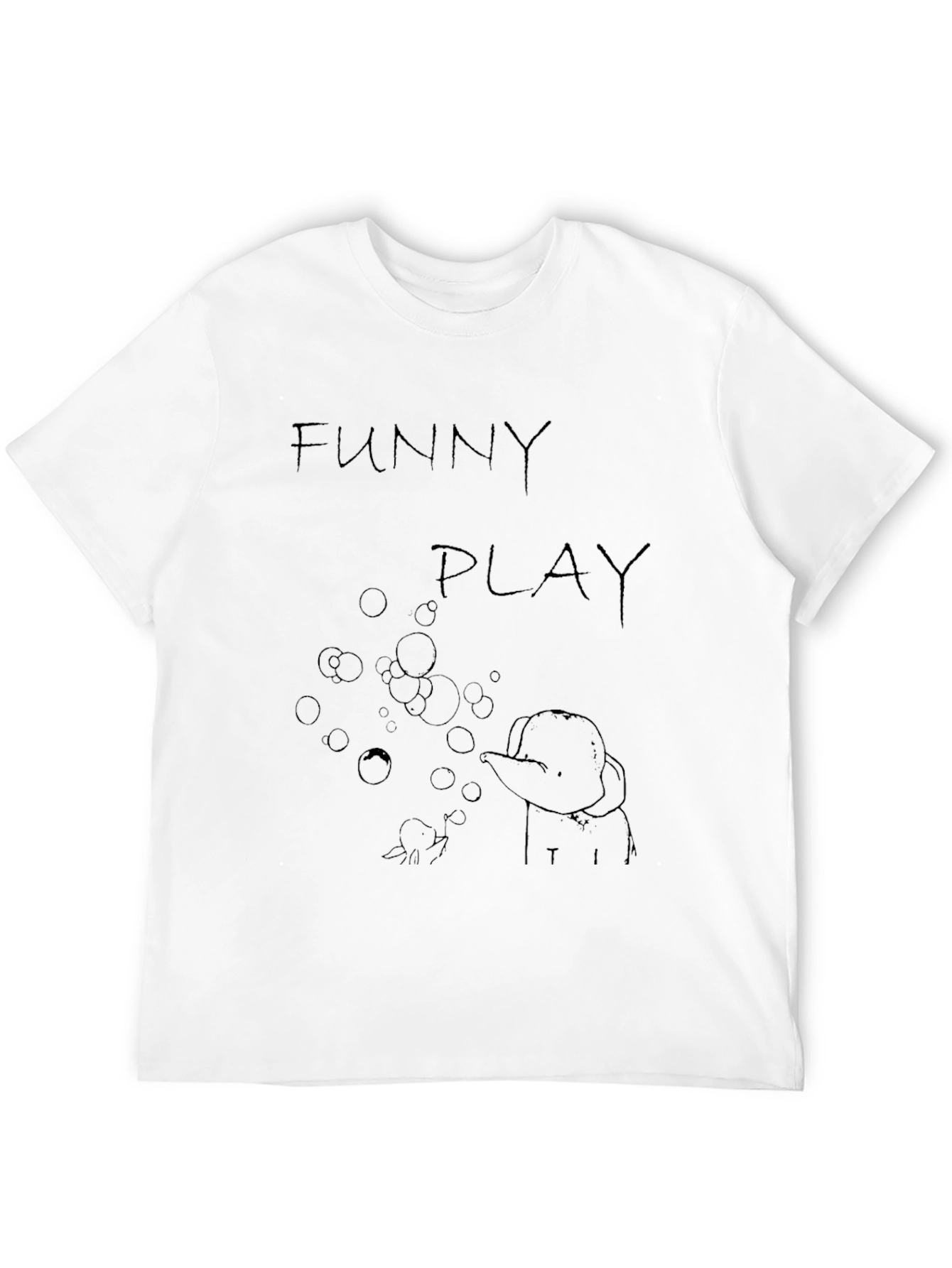 Funny Play Graphic T-Shirt - Black Casual Tee