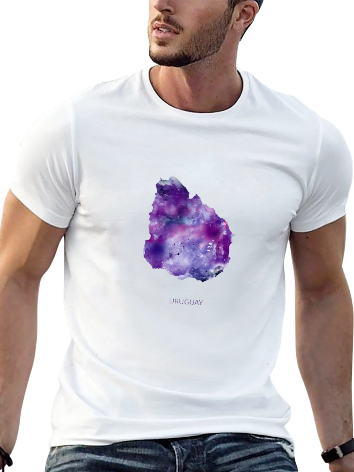 Uruguay Galaxy Map T-Shirt - Black