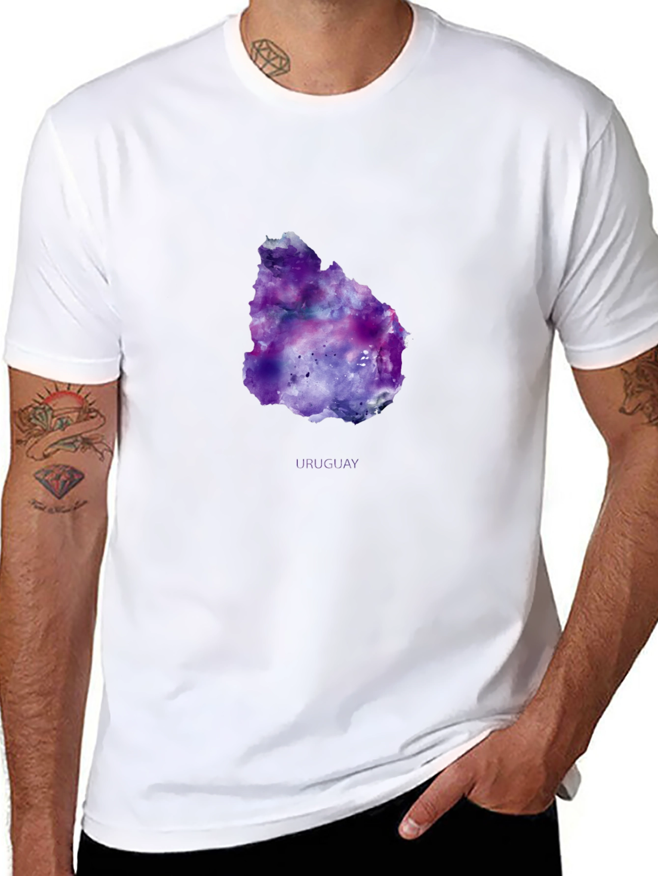 Uruguay Galaxy Map T-Shirt - Black