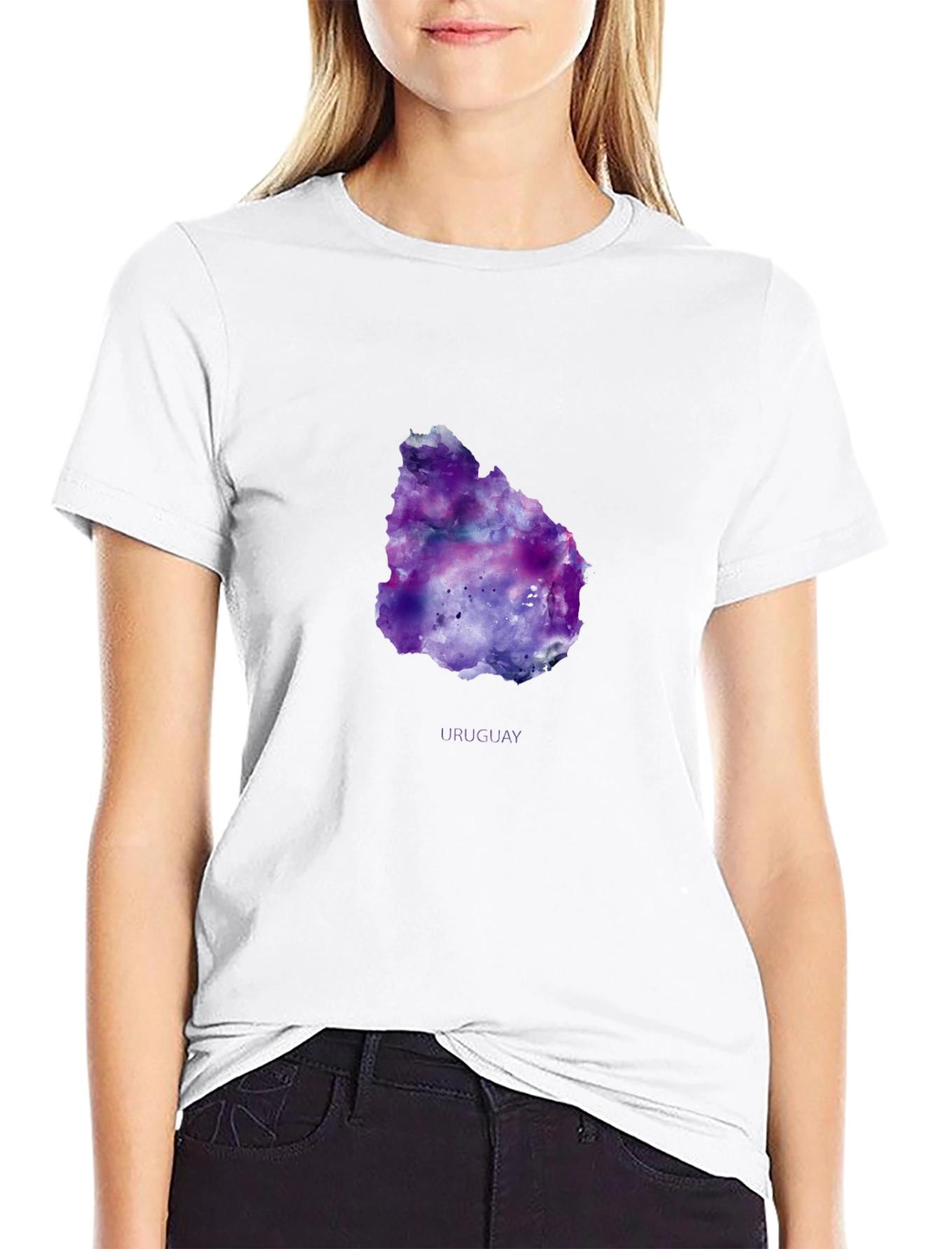 Uruguay Galaxy Map T-Shirt - Black