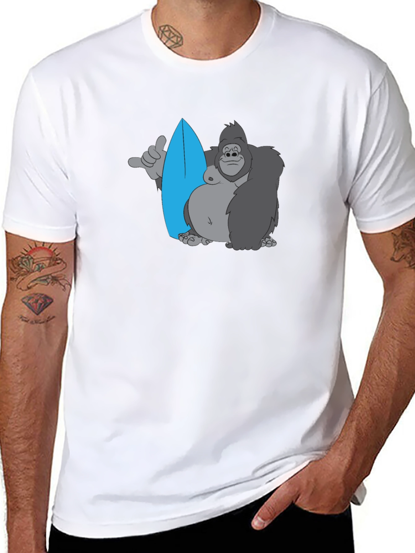 Surfing Gorilla Graphic T-Shirt - Relaxed Fit