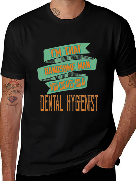Handsome Dental Hygienist Mens Black T-Shirt