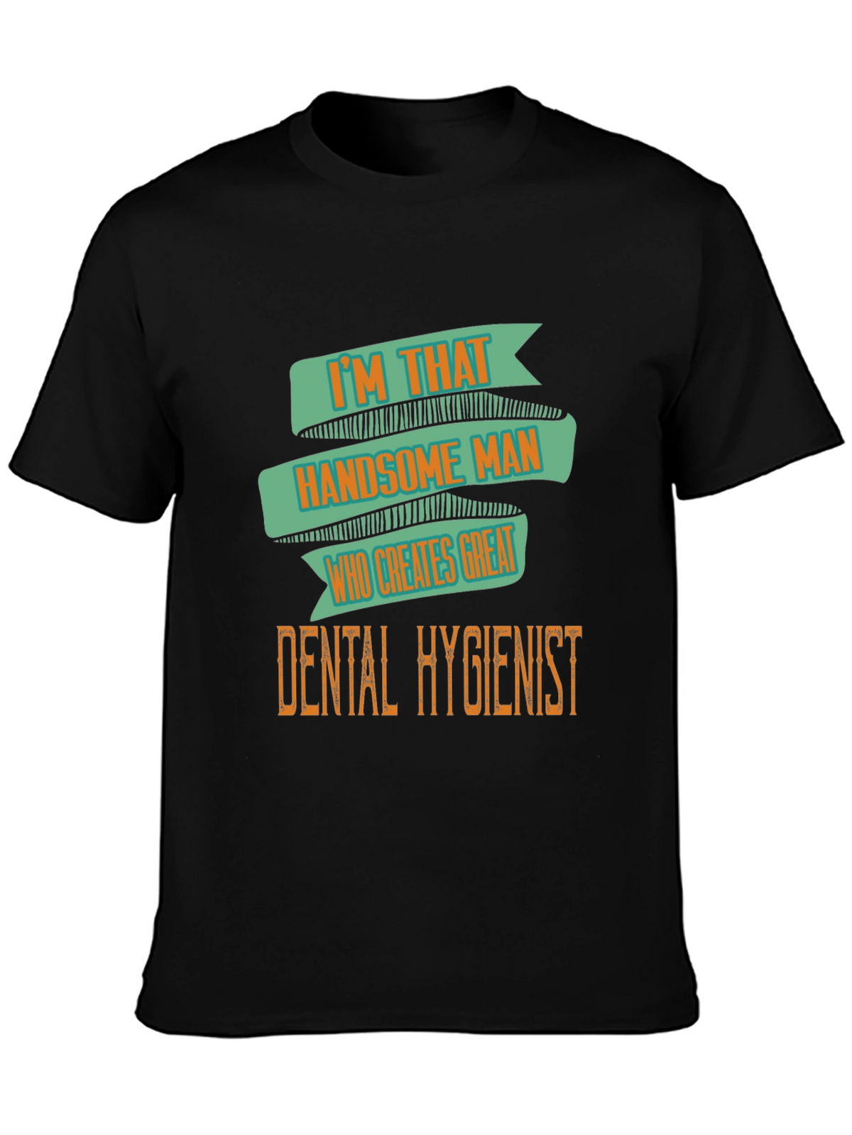 Handsome Dental Hygienist Mens Black T-Shirt