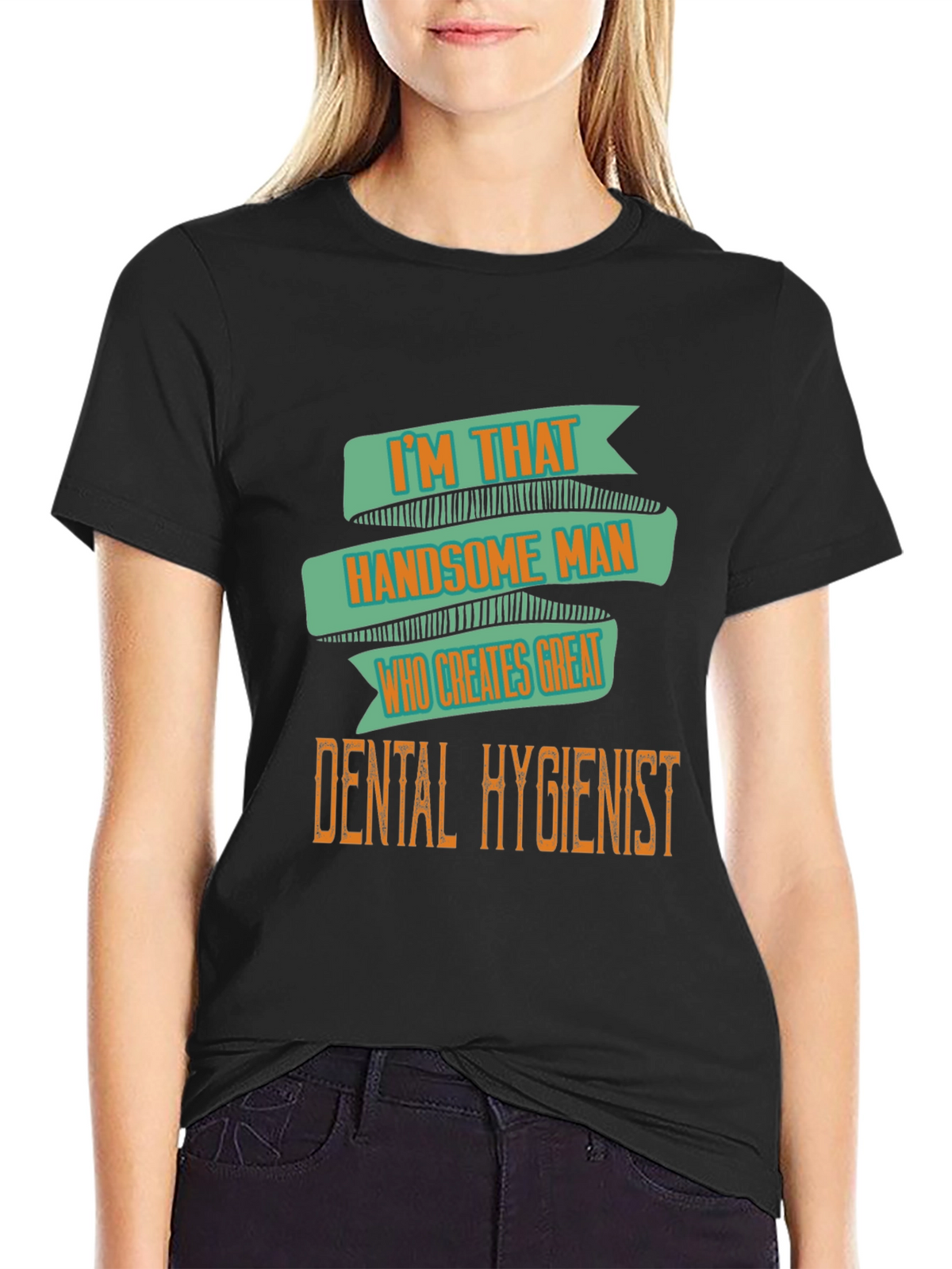 Handsome Dental Hygienist Mens Black T-Shirt