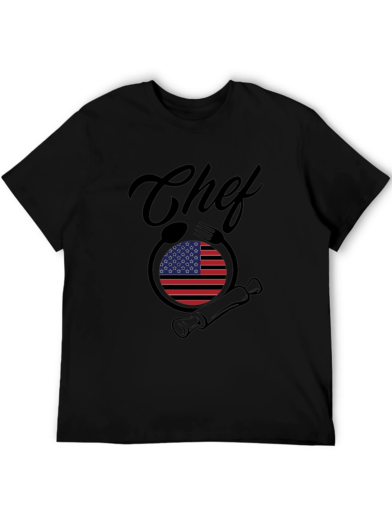 Chef USA Flag T-Shirt - Culinary Patriotic Pride