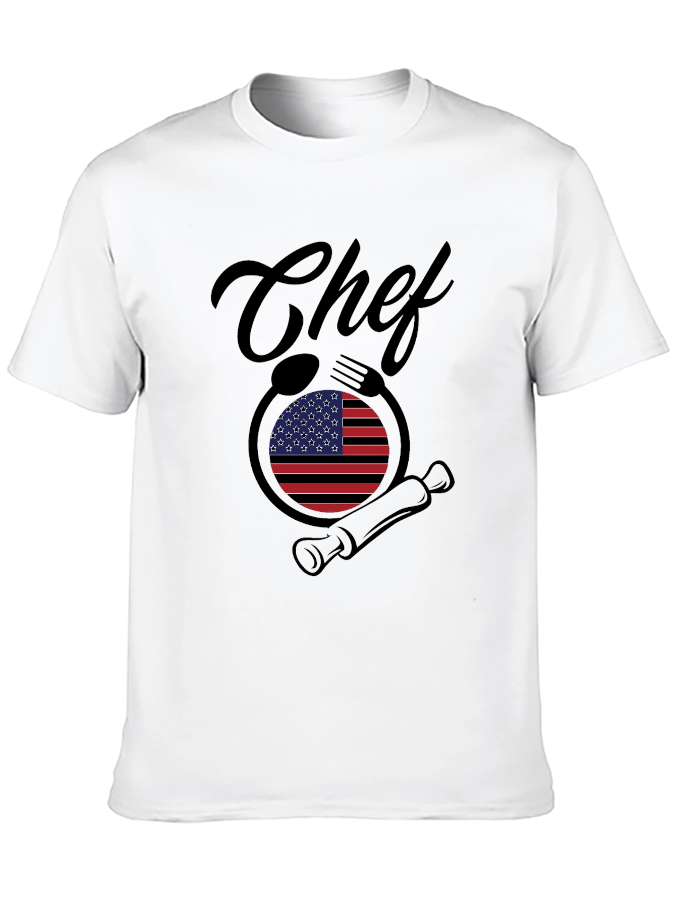 Chef USA Flag T-Shirt - Culinary Patriotic Pride