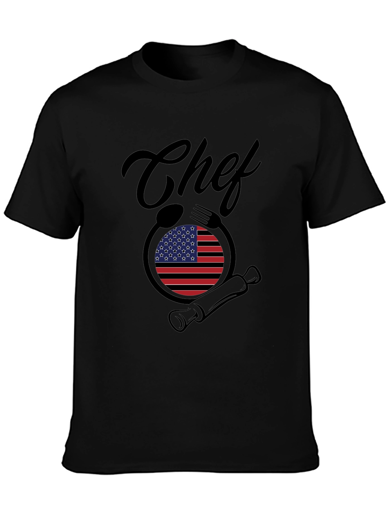Chef USA Flag T-Shirt - Culinary Patriotic Pride