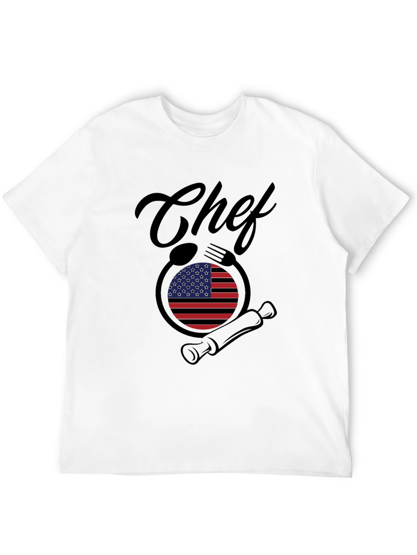Chef USA Flag T-Shirt - Culinary Patriotic Pride