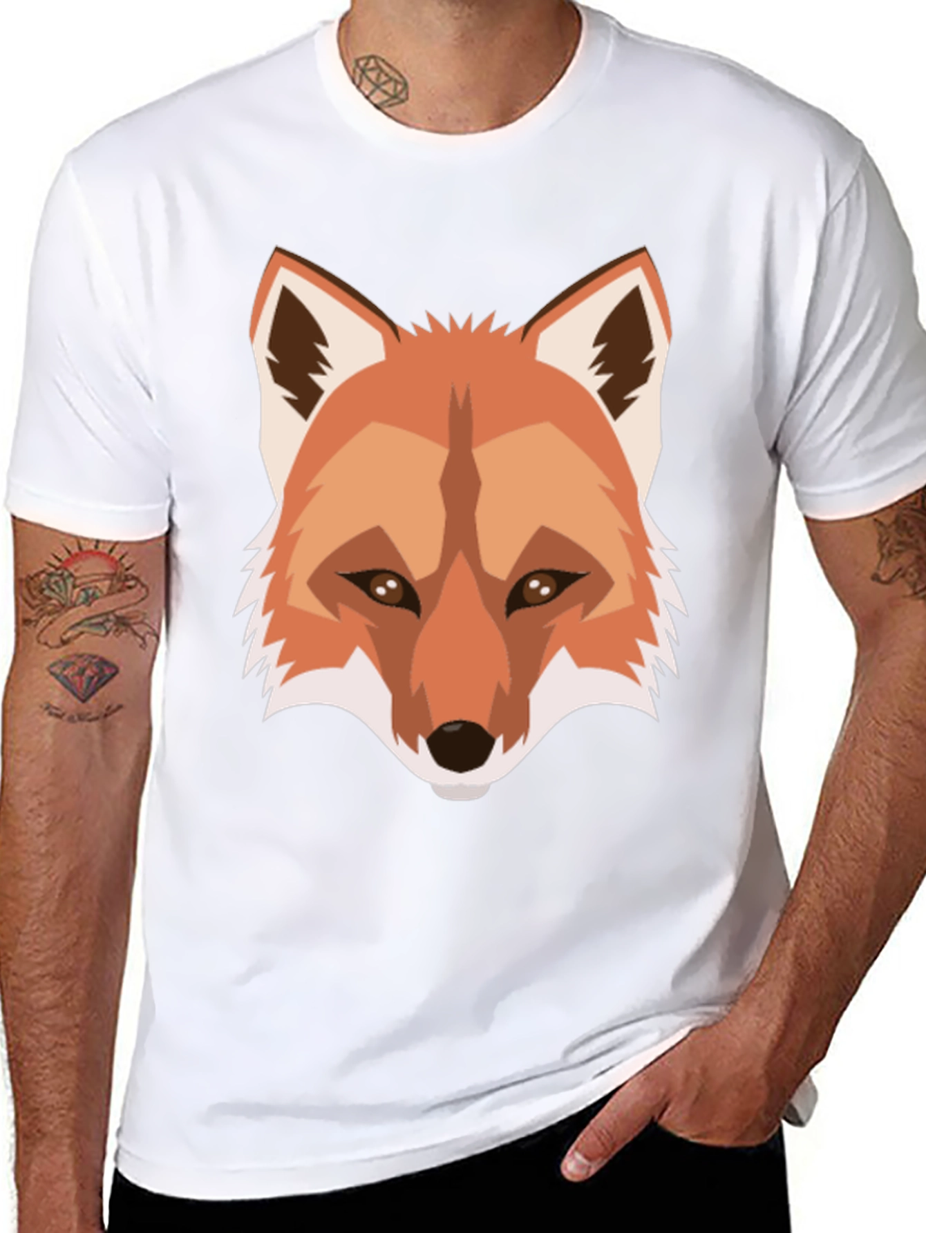 Fox Graphic Tee - Stylish Animal Print T-Shirt