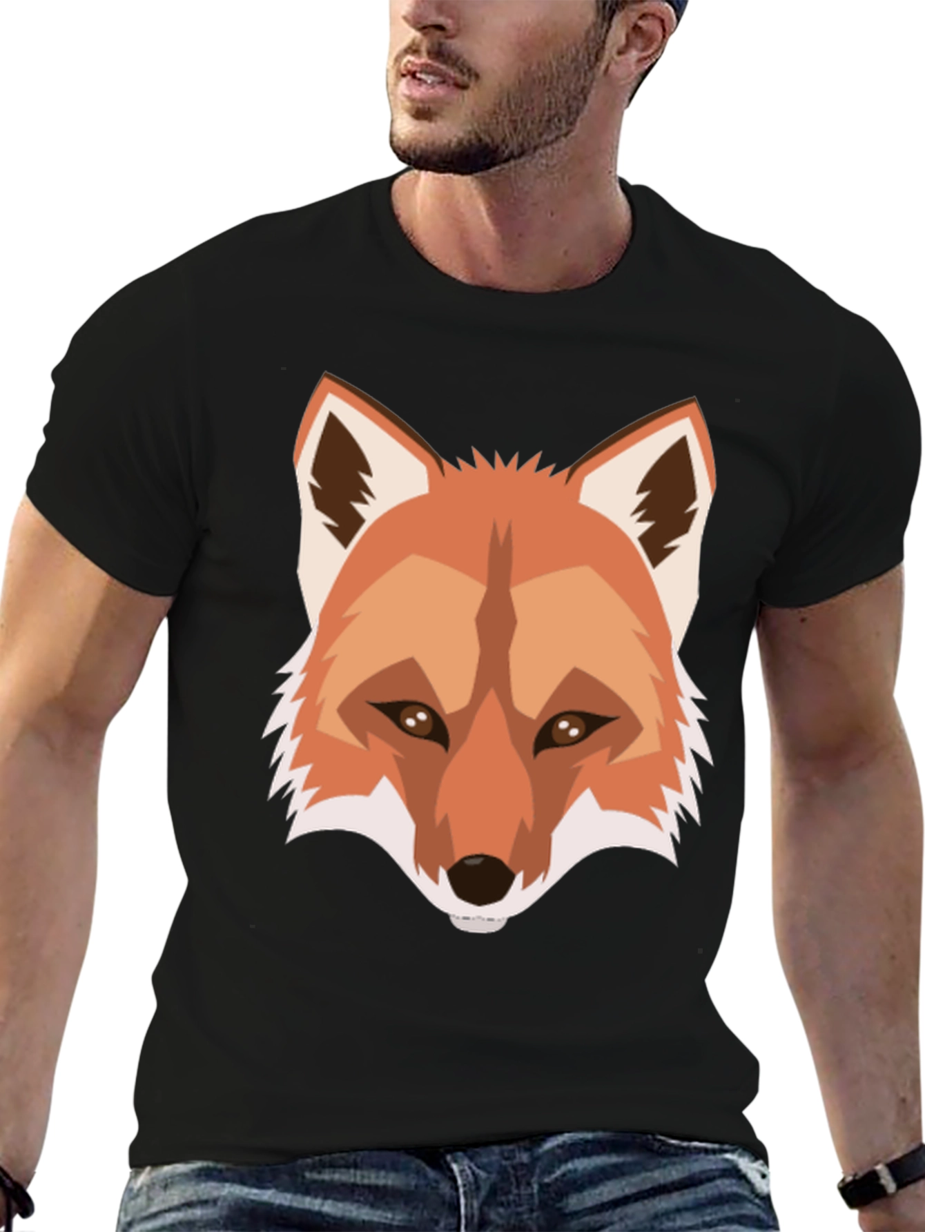 Fox Graphic Tee - Stylish Animal Print T-Shirt