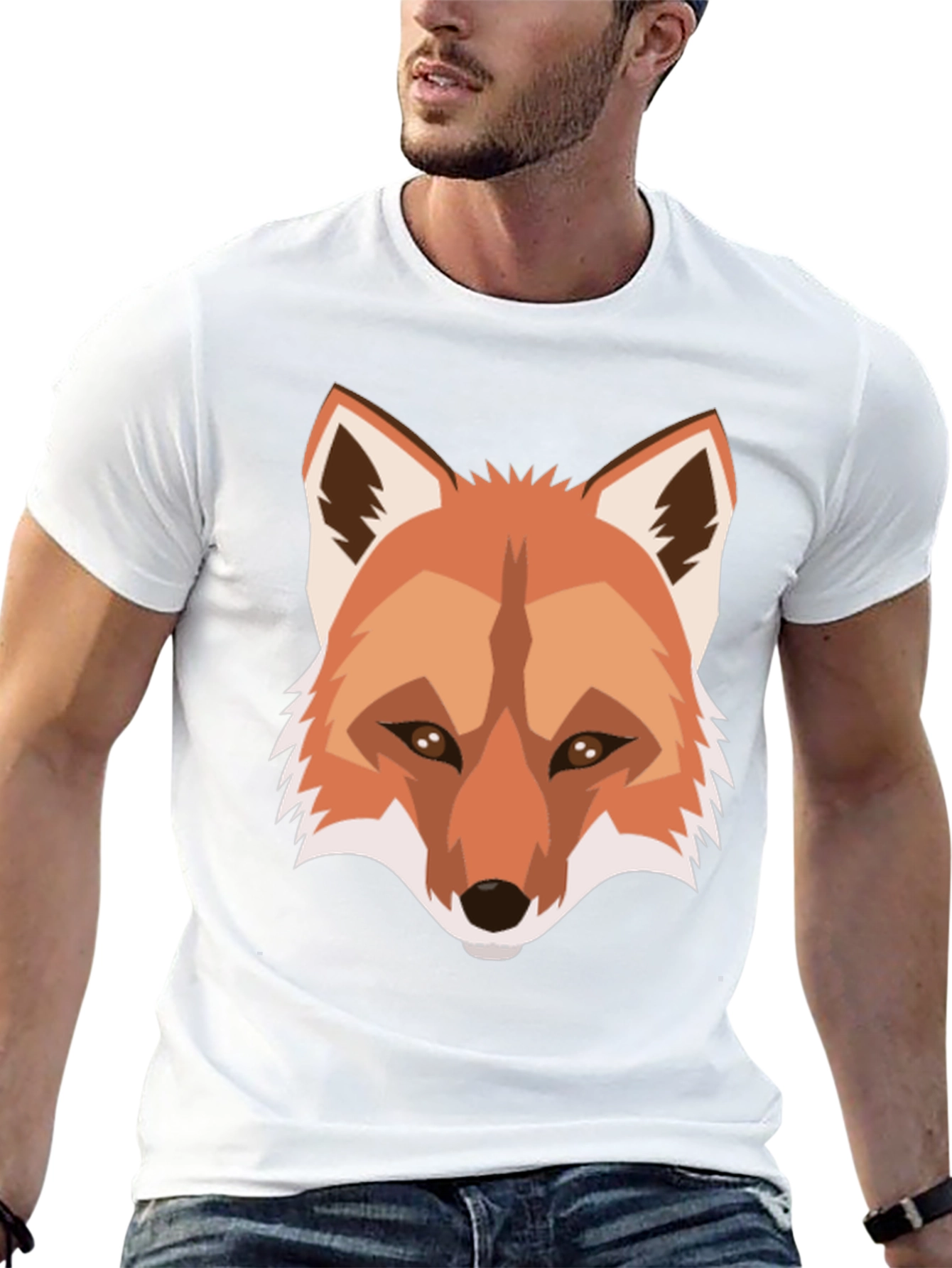 Fox Graphic Tee - Stylish Animal Print T-Shirt