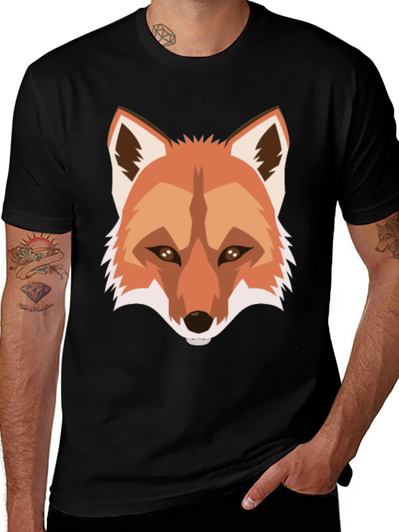 Fox Graphic Tee - Stylish Animal Print T-Shirt