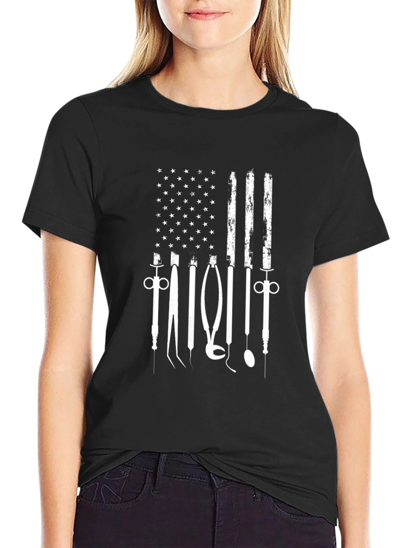 Dental American Flag Graphic T-Shirt