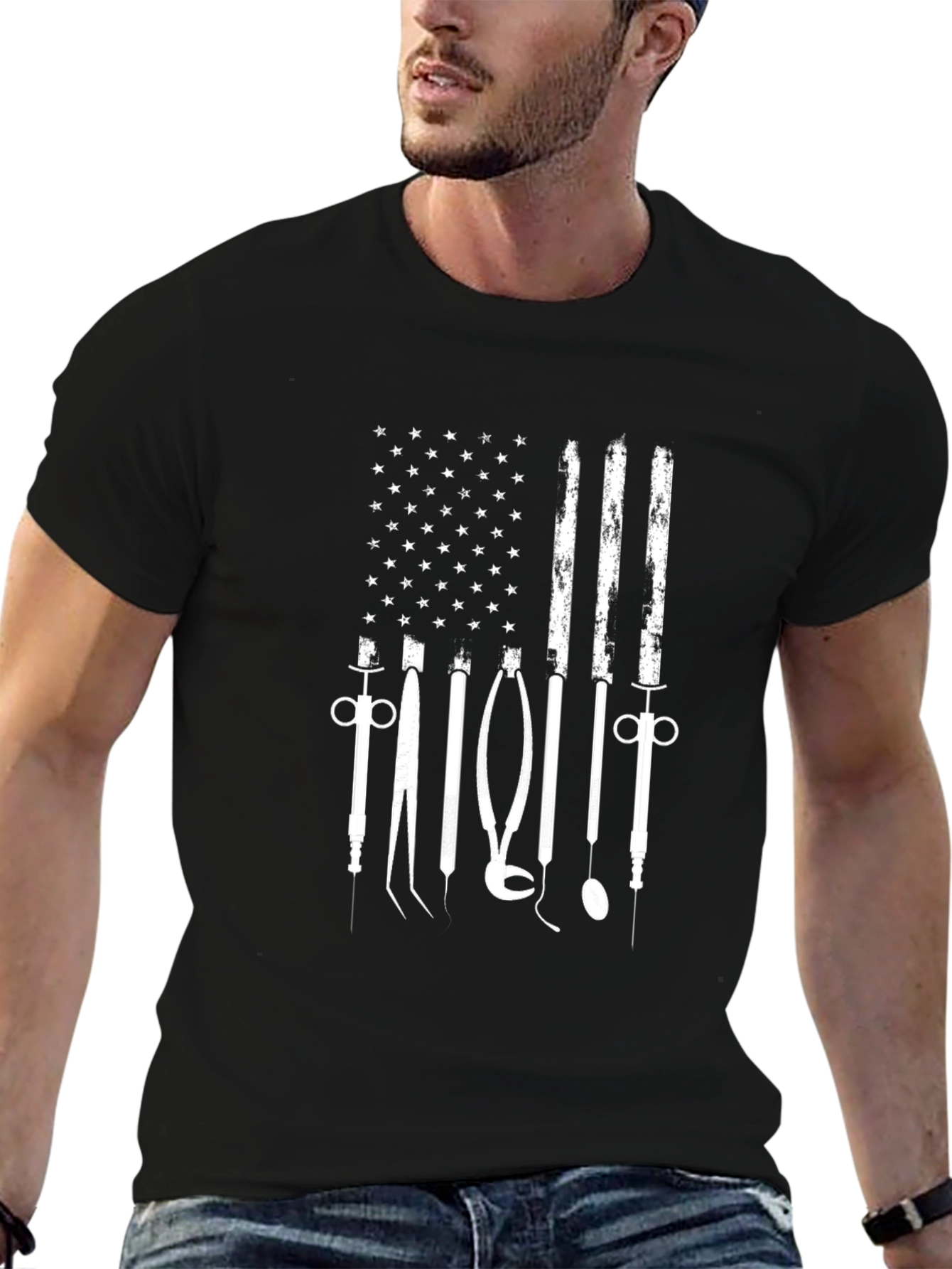 Dental American Flag Graphic T-Shirt