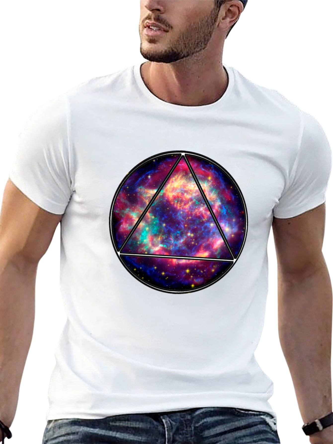 Galaxy Triangle Graphic Tee - Mens Black T-Shirt