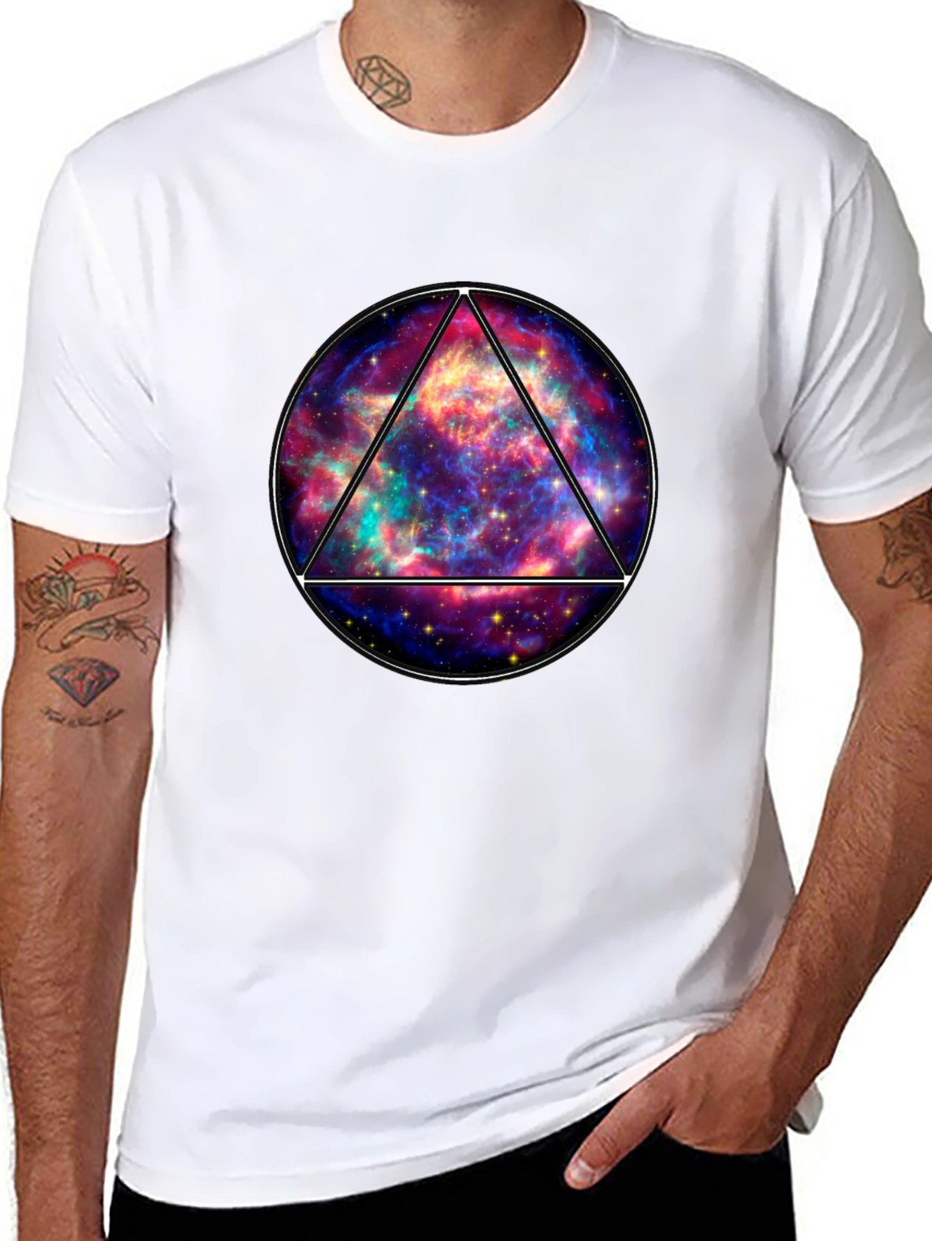 Galaxy Triangle Graphic Tee - Mens Black T-Shirt