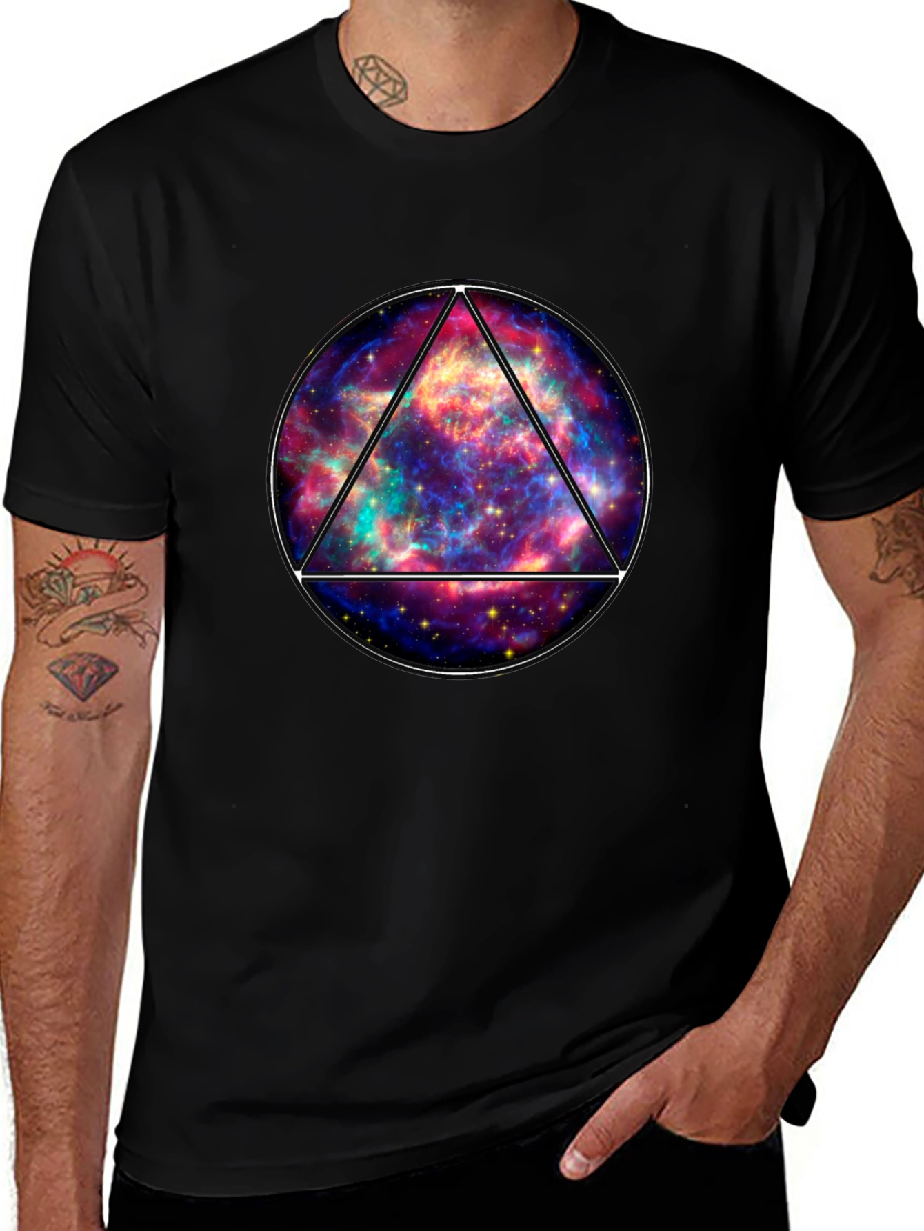 Galaxy Triangle Graphic Tee - Mens Black T-Shirt
