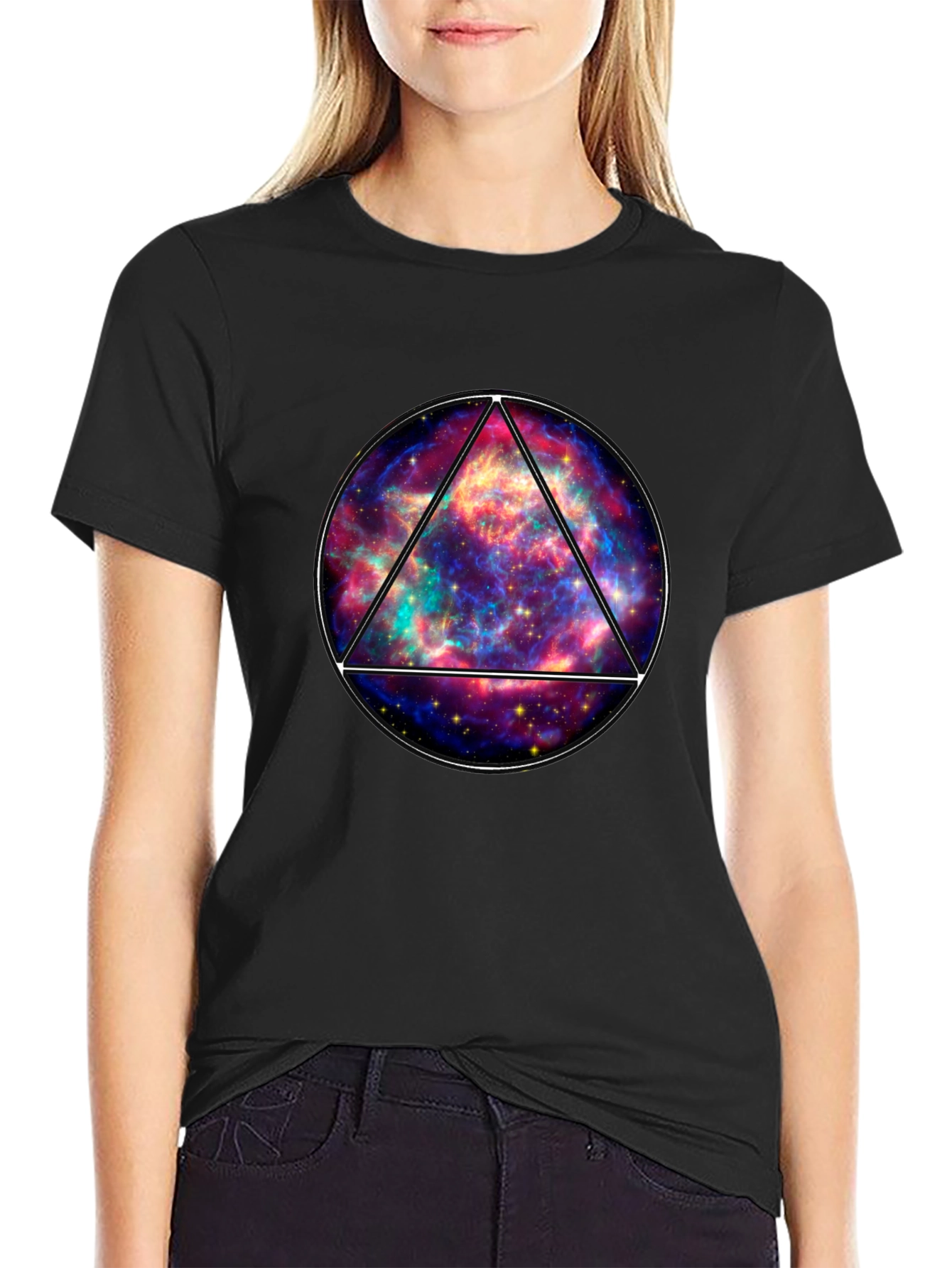 Galaxy Triangle Graphic Tee - Mens Black T-Shirt