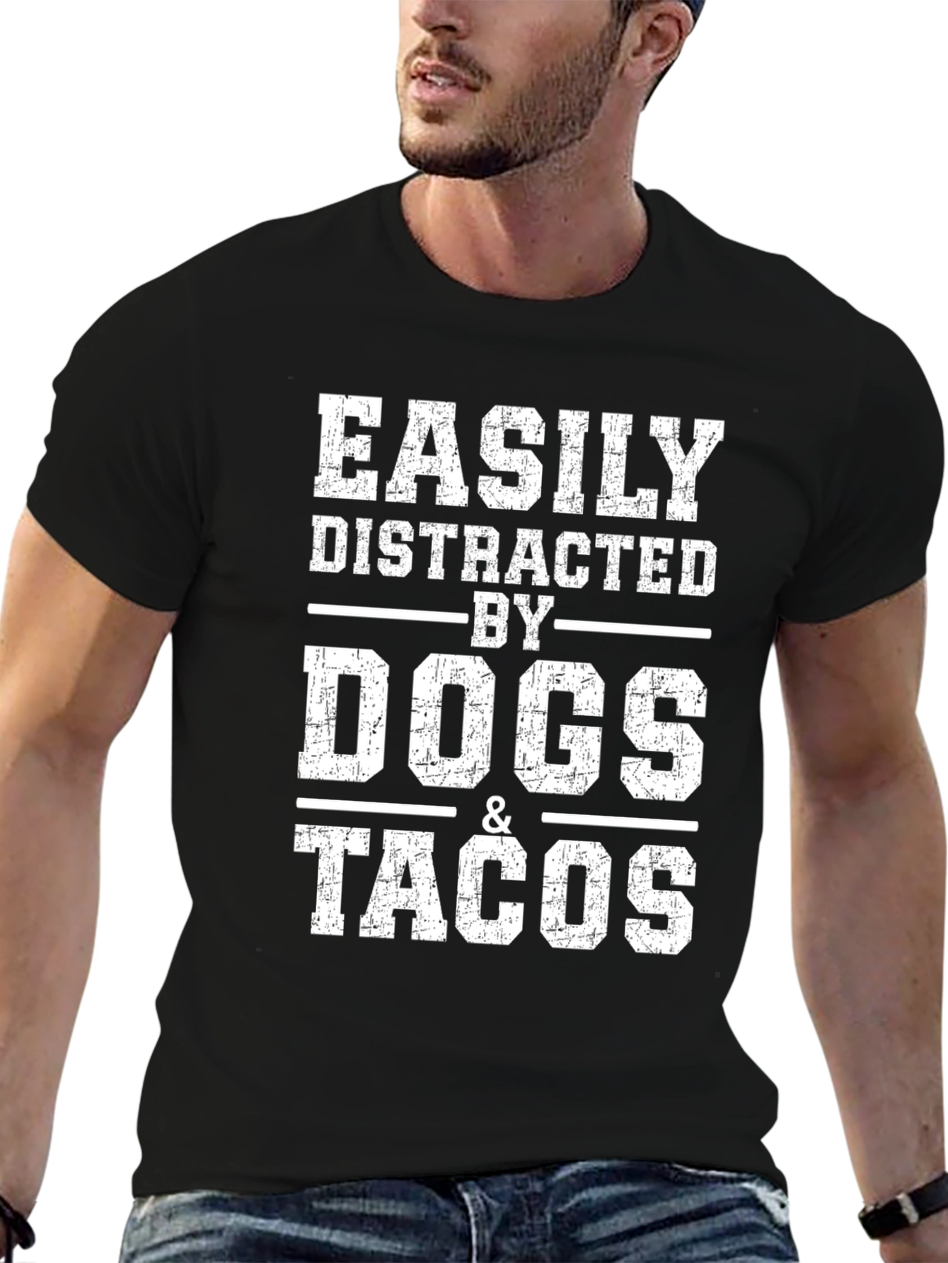 Easily Distracted by Dogs & Tacos Graphic Tee