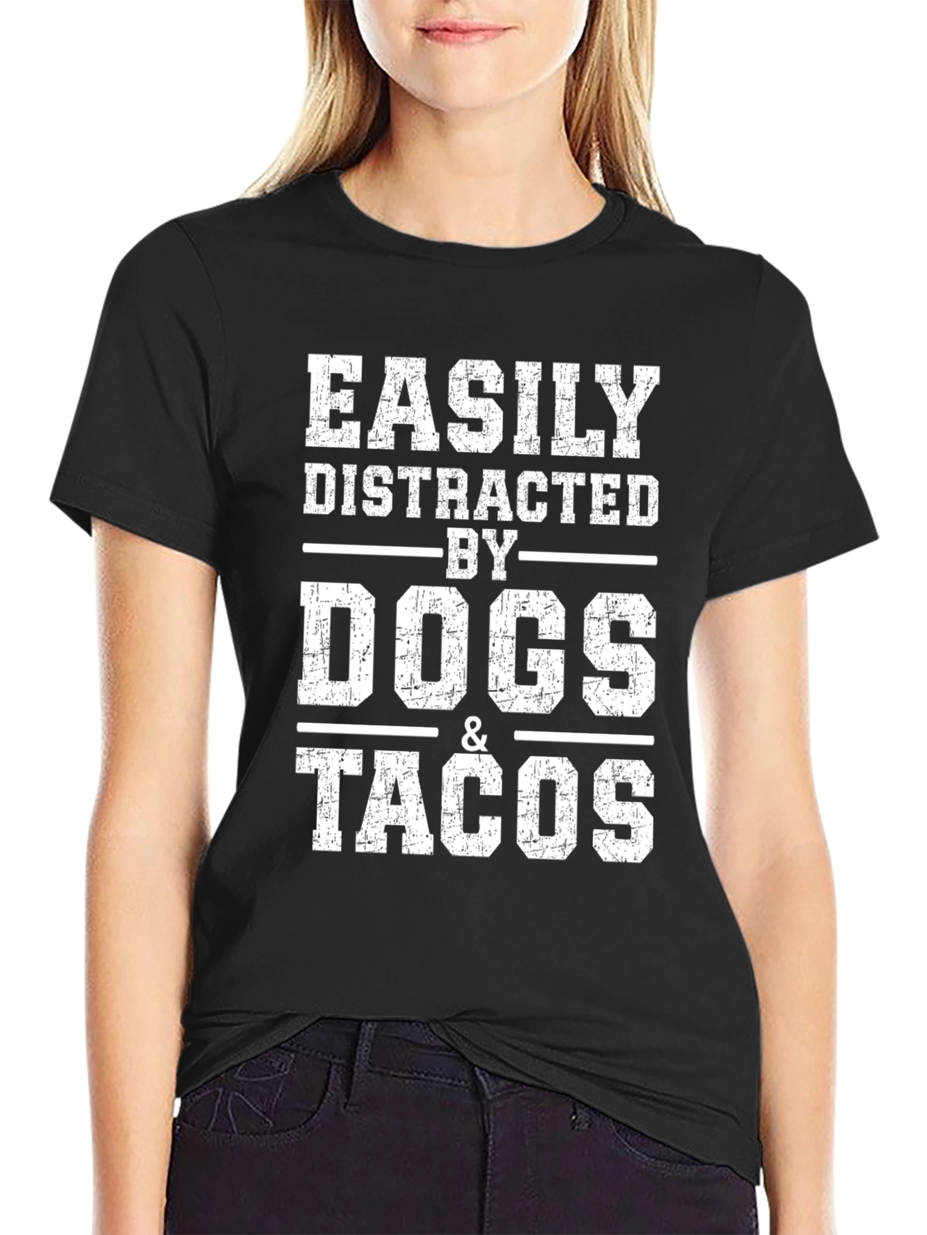 Easily Distracted by Dogs & Tacos Graphic Tee