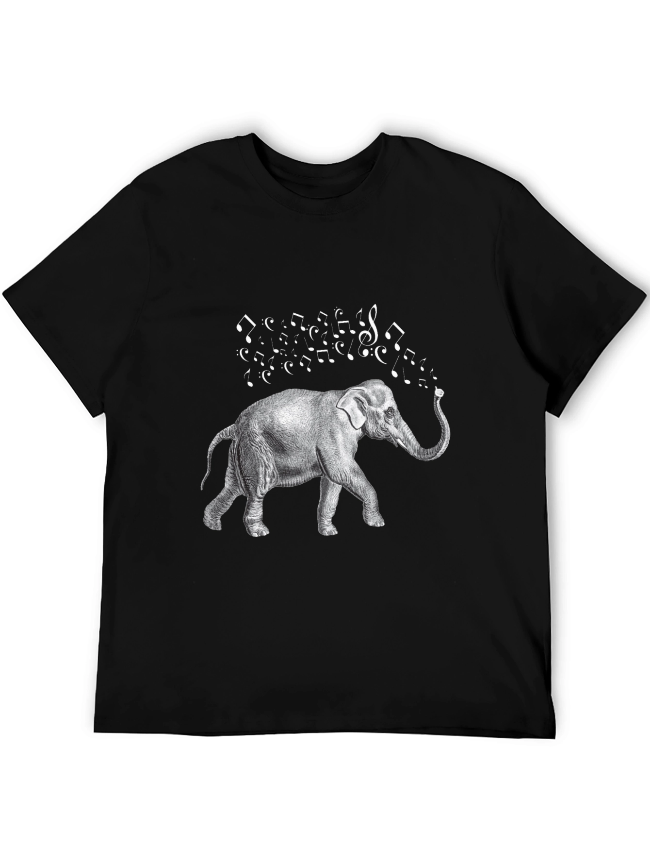 Musical Elephant Black T-Shirt