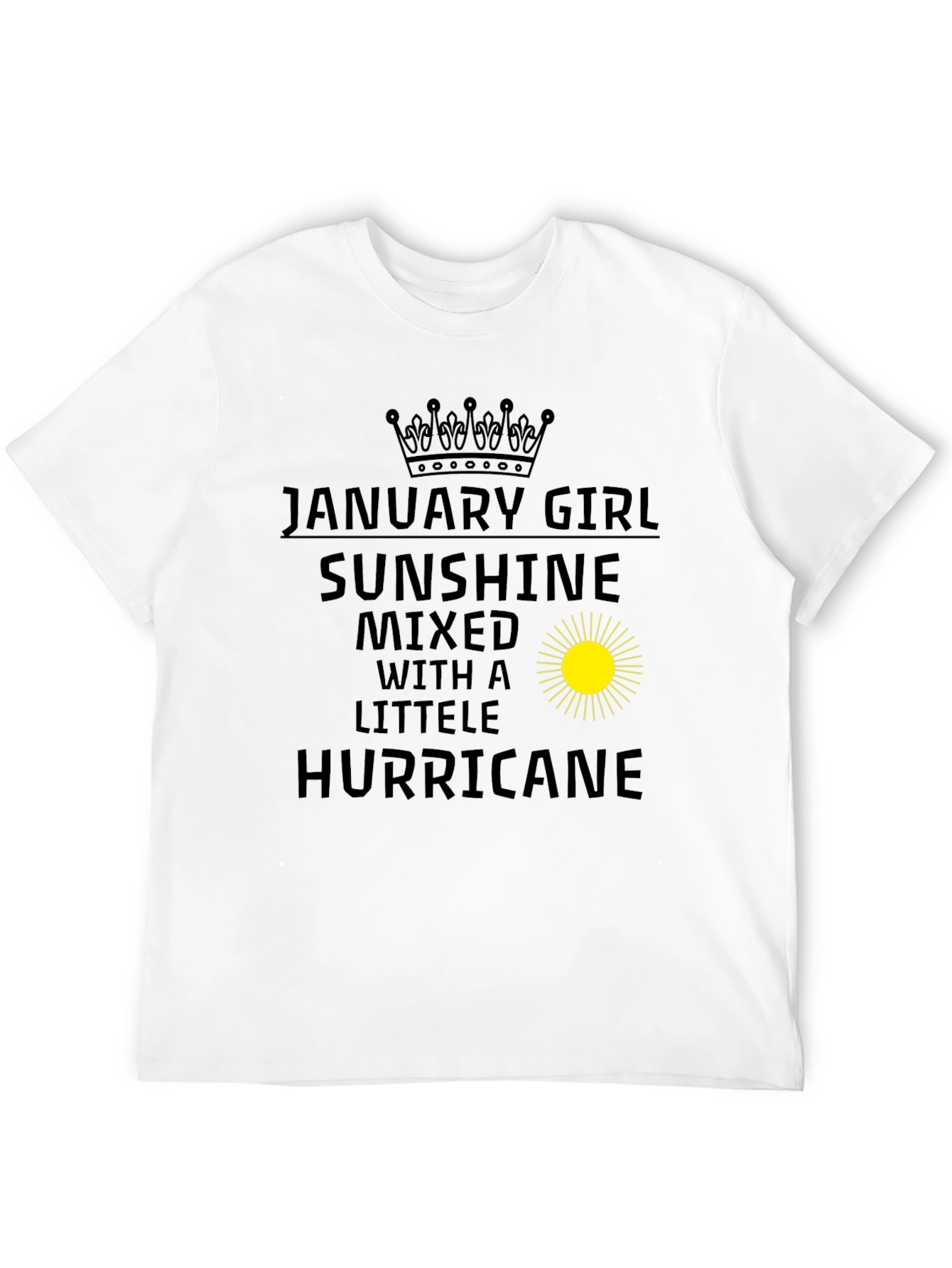 January Girl Sunshine Hurricane Black T-Shirt