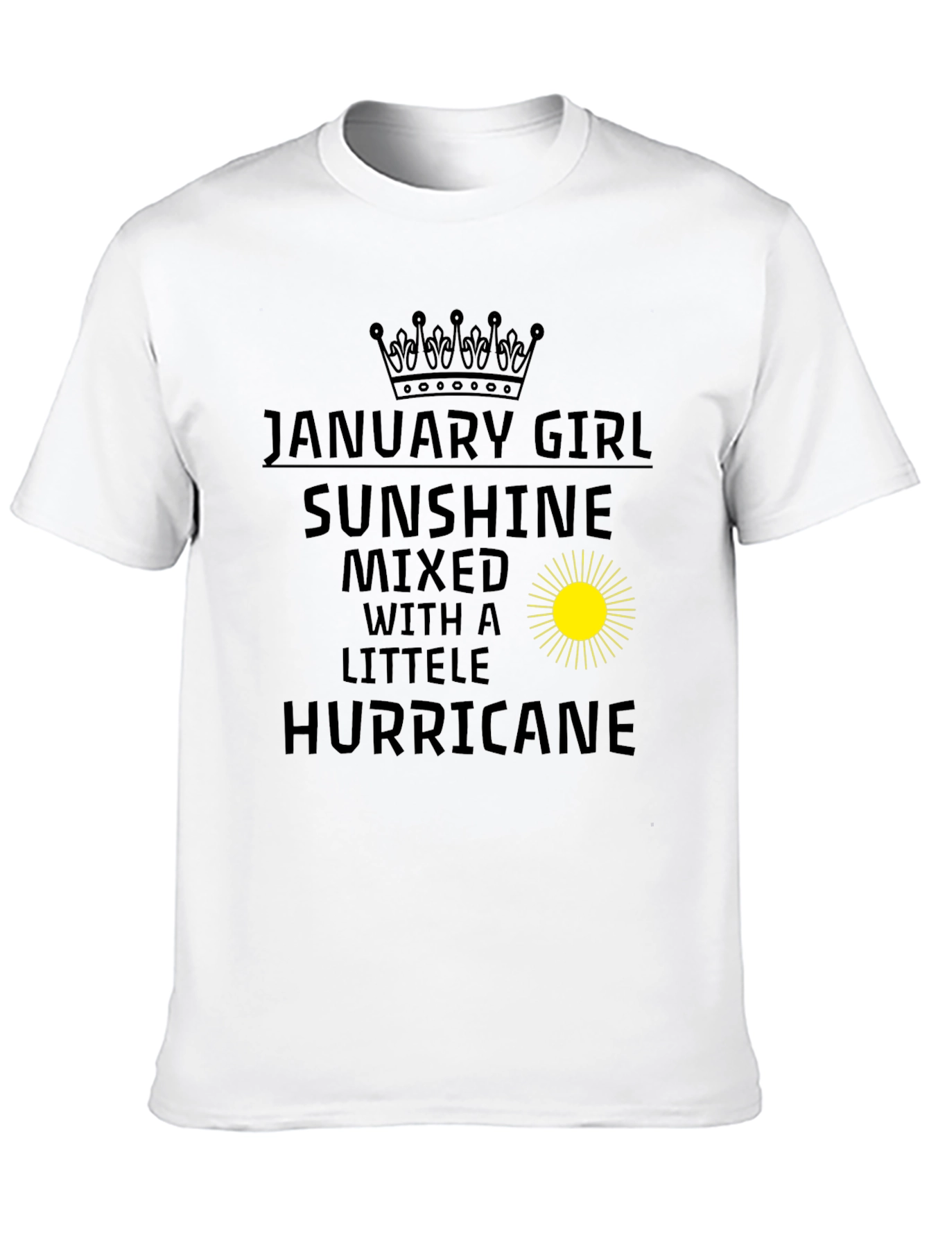 January Girl Sunshine Hurricane Black T-Shirt