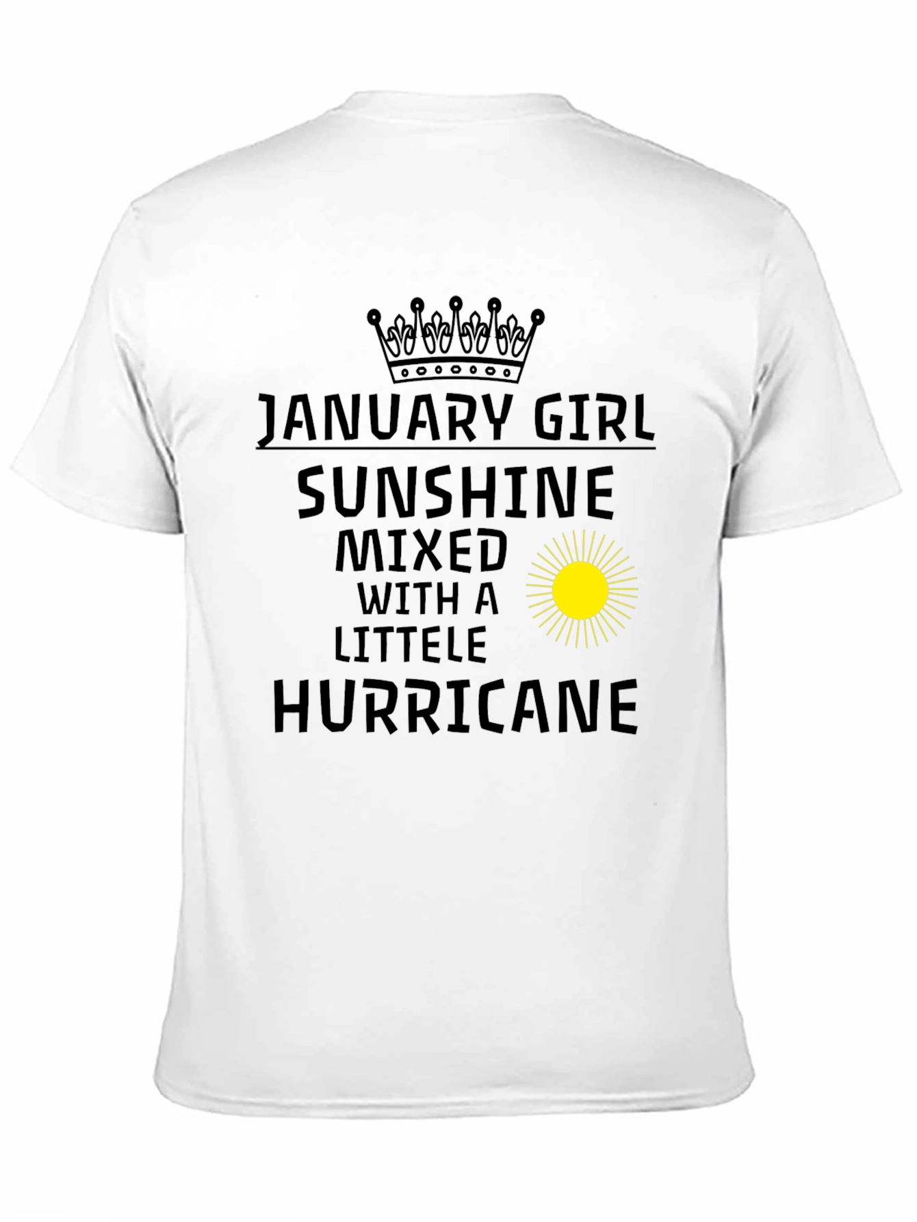 January Girl Sunshine Hurricane Black T-Shirt