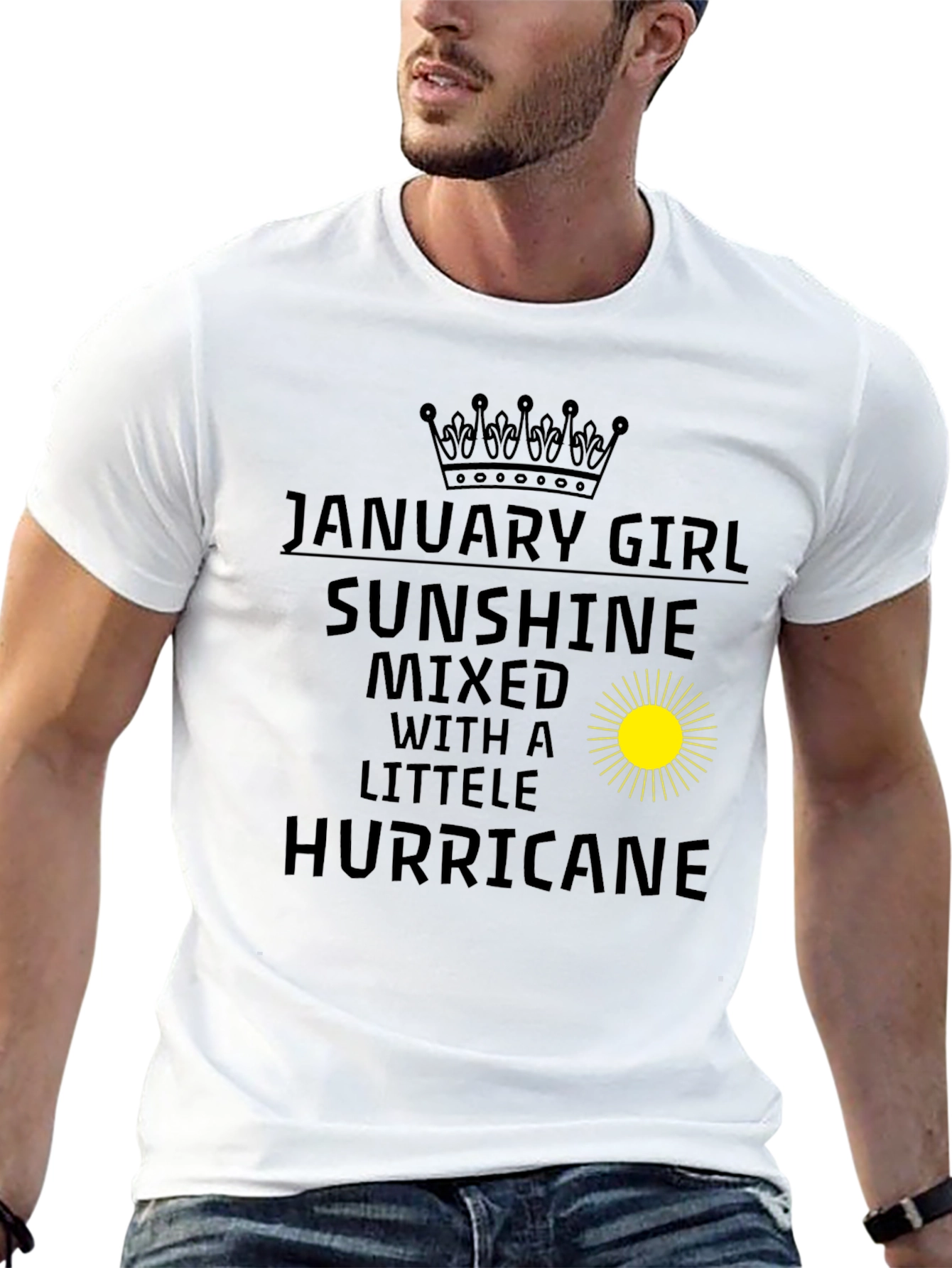 January Girl Sunshine Hurricane Black T-Shirt