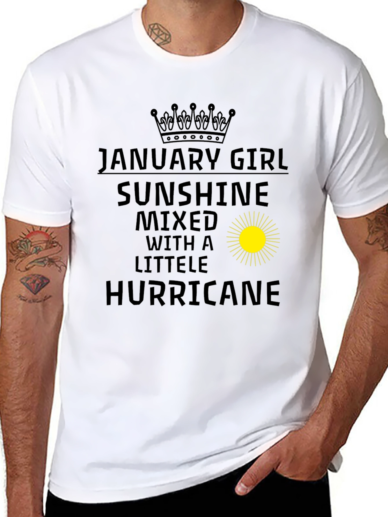 January Girl Sunshine Hurricane Black T-Shirt