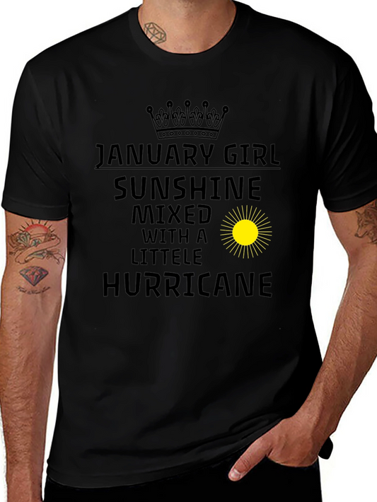 January Girl Sunshine Hurricane Black T-Shirt