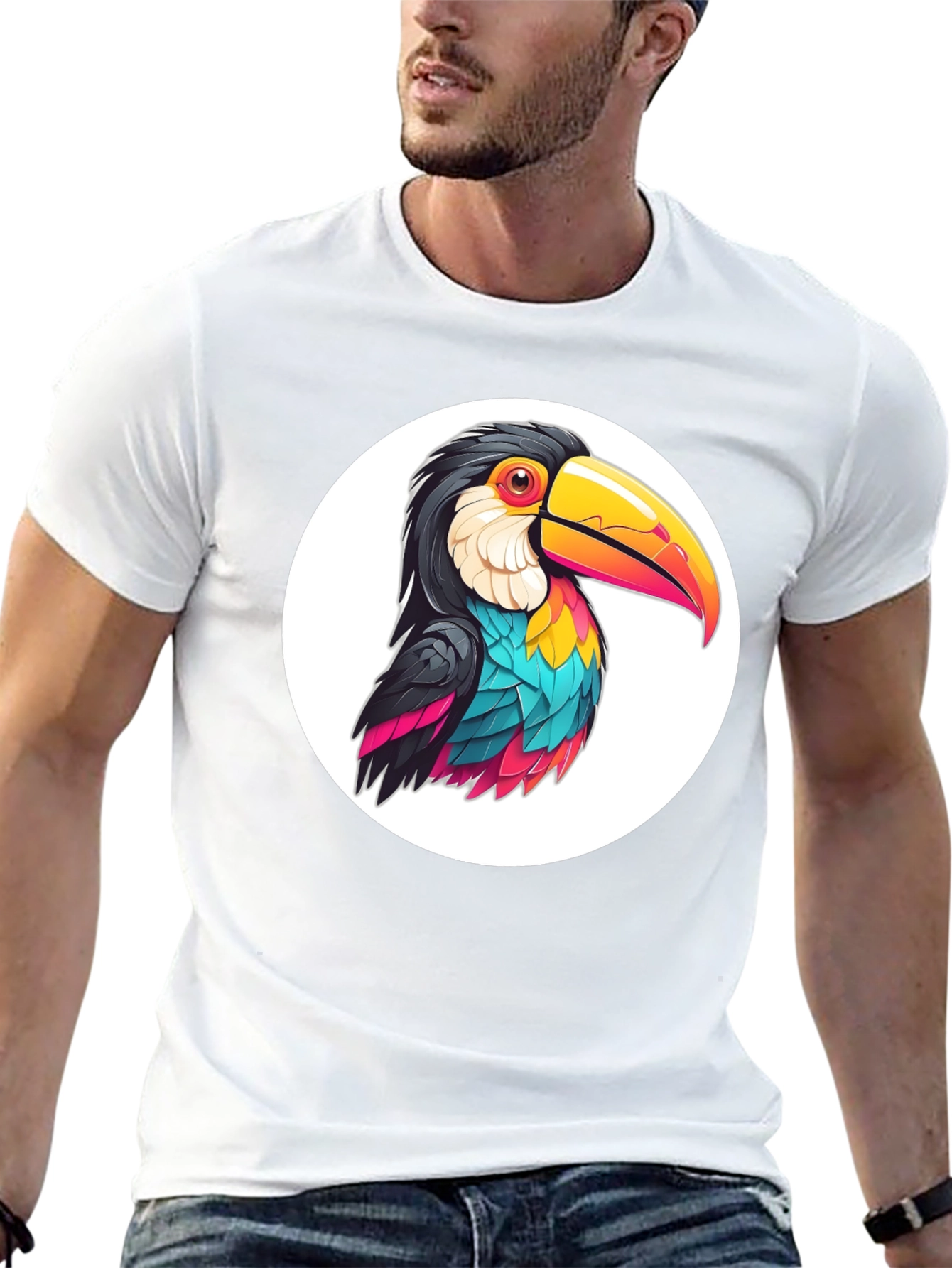 Toucan Graphic Tee - Black Casual T-Shirt