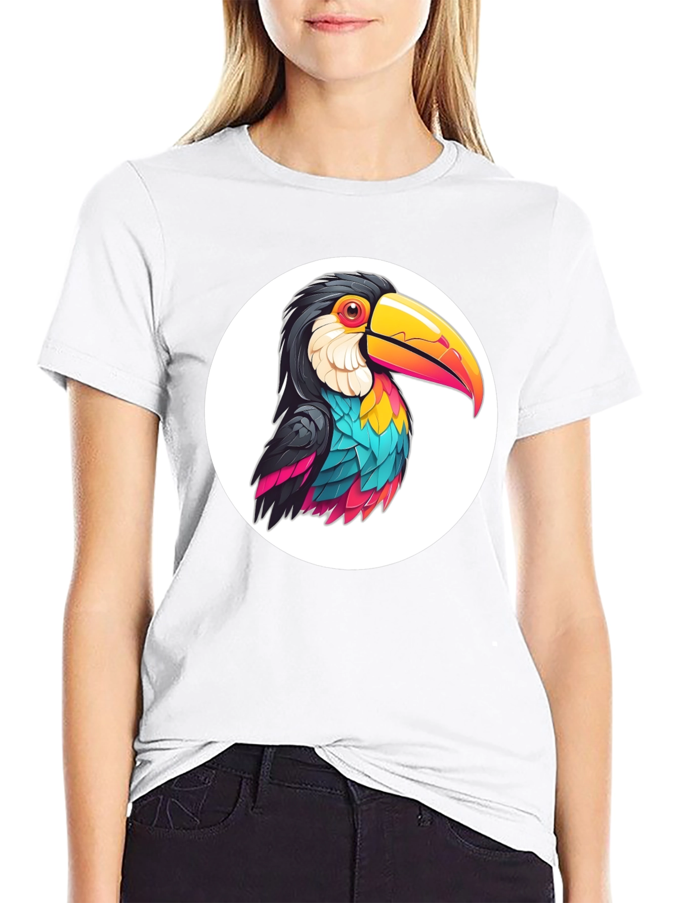 Toucan Graphic Tee - Black Casual T-Shirt
