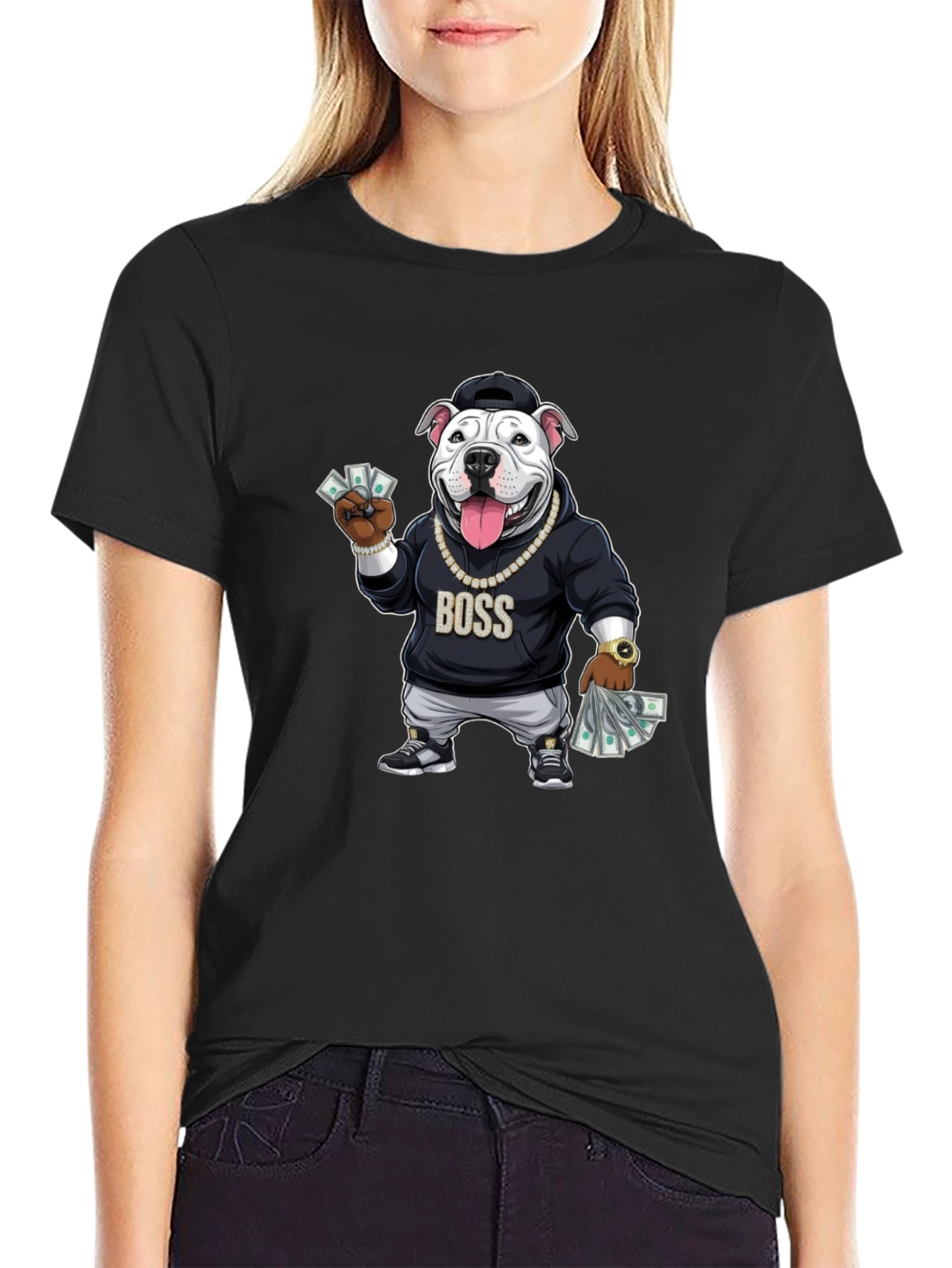 Boss Dog Graphic Black T-Shirt
