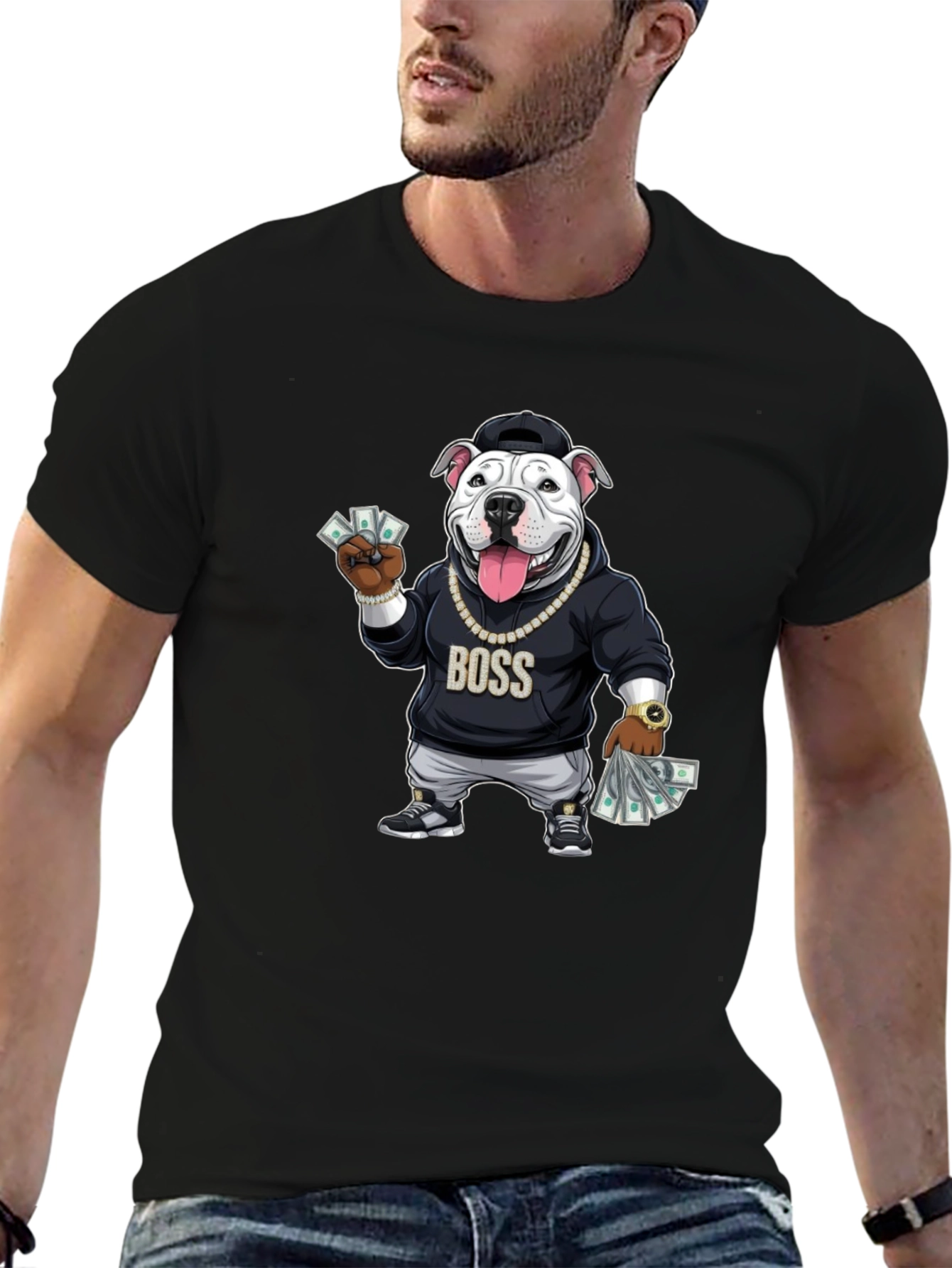 Boss Dog Graphic Black T-Shirt