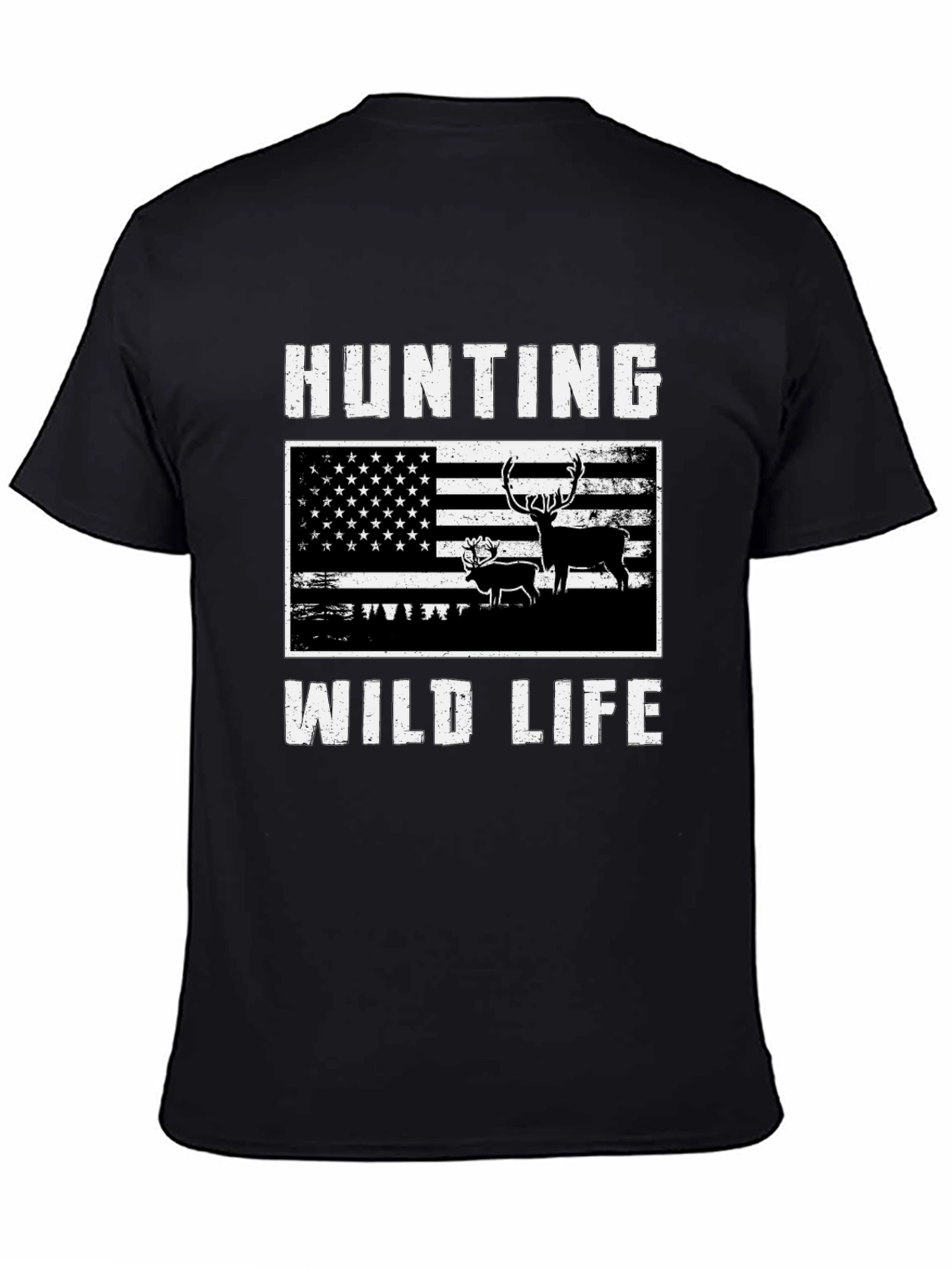 Hunting Wildlife USA Flag T-Shirt