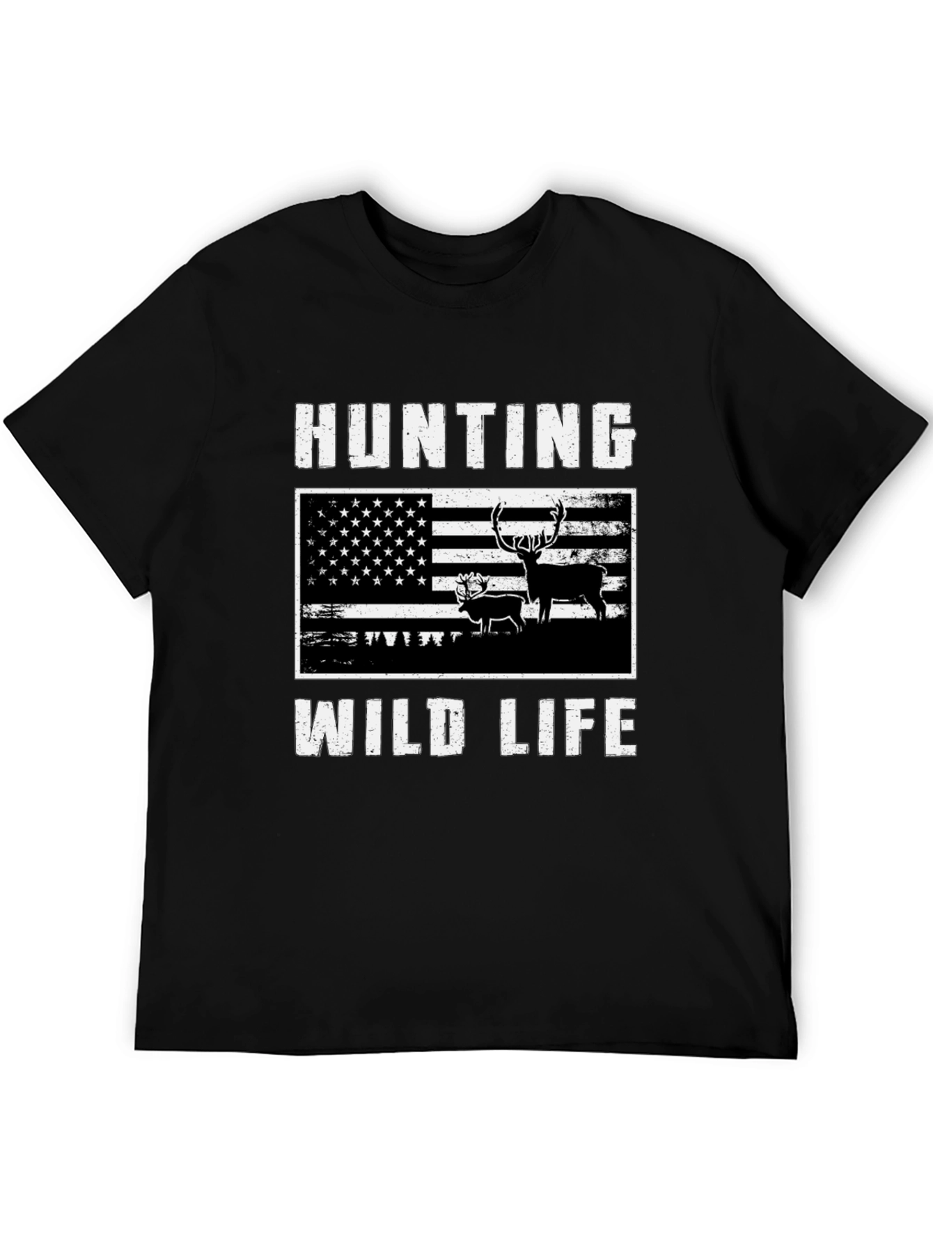 Hunting Wildlife USA Flag T-Shirt