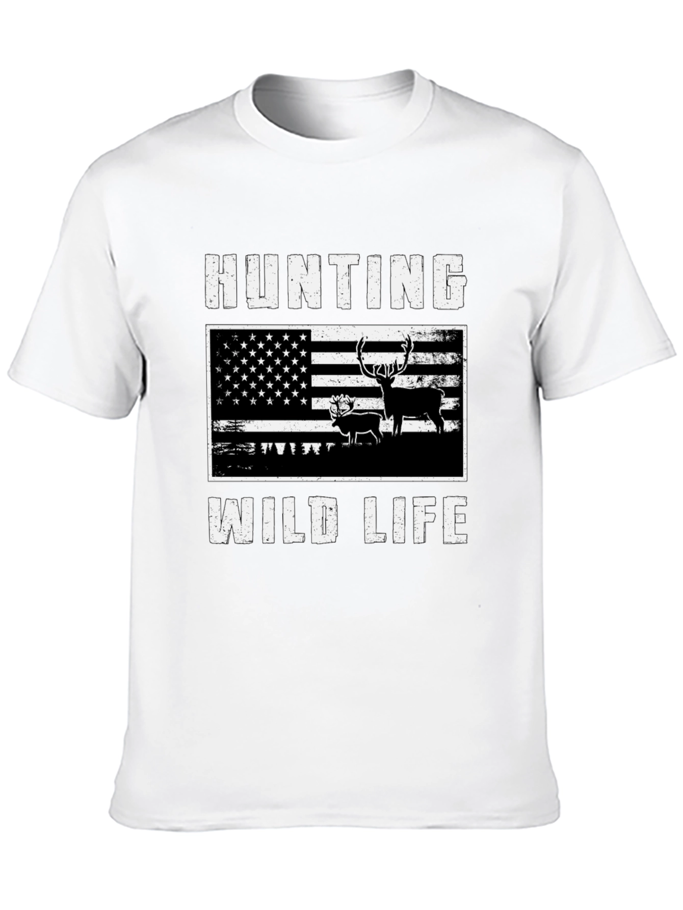 Hunting Wildlife USA Flag T-Shirt